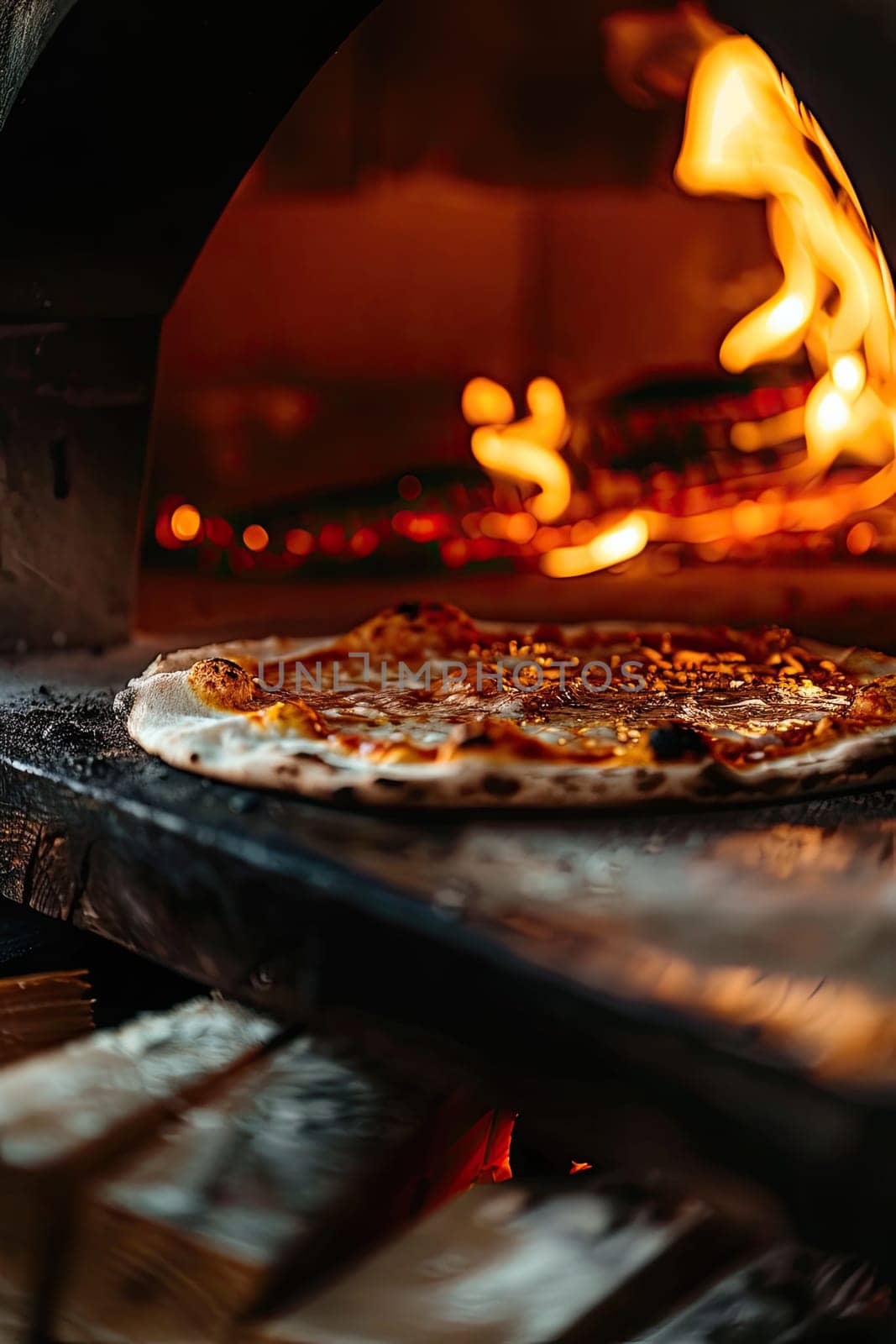 hot pizza from the oven. Selective focus. food.