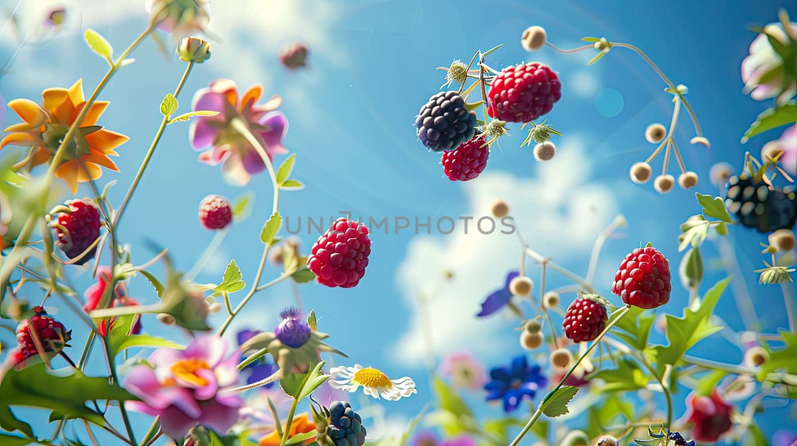 A splash of berries in the garden. Selective focus. nature.