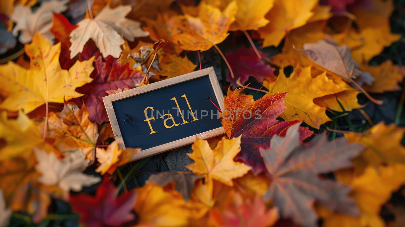 Applique of autumn leaves. Selective focus. nature.