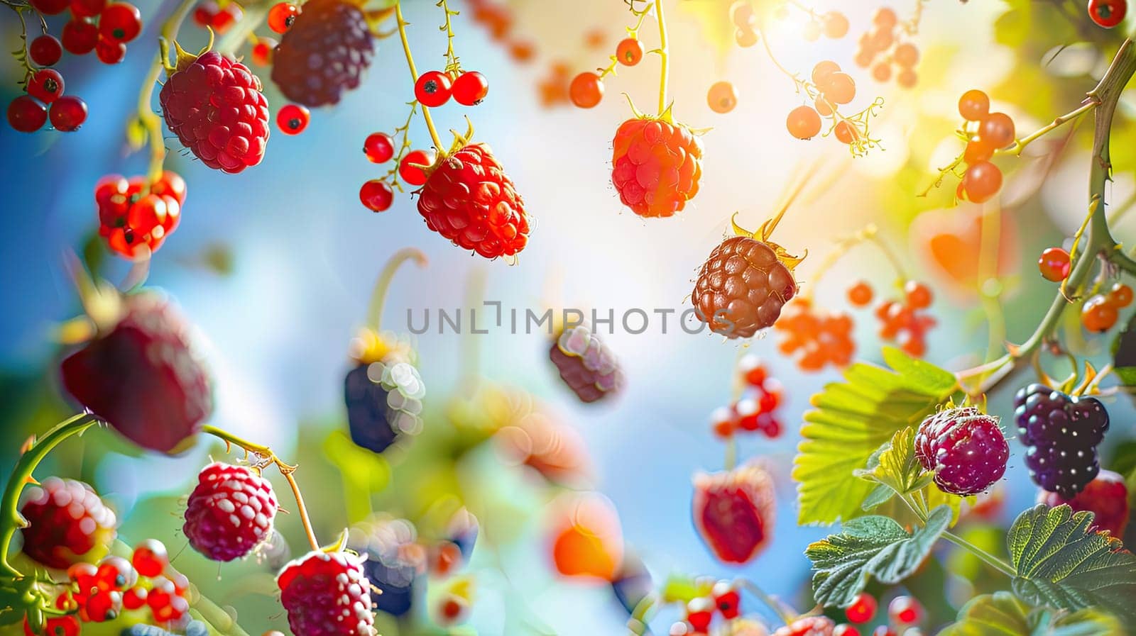 A splash of berries in the garden. Selective focus. nature.