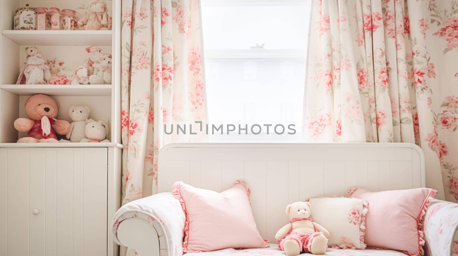 Baby room decor and interior design inspiration in beautiful English countryside style cottage