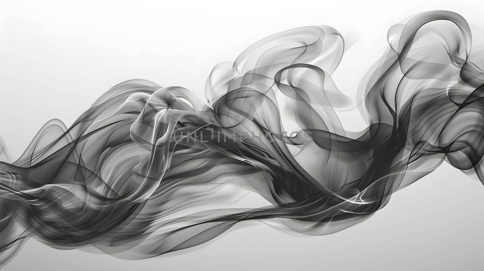 A grayscale photo captures the elegant gesture of smoke on a clean white background, resembling a painting or illustration with automotive design influences