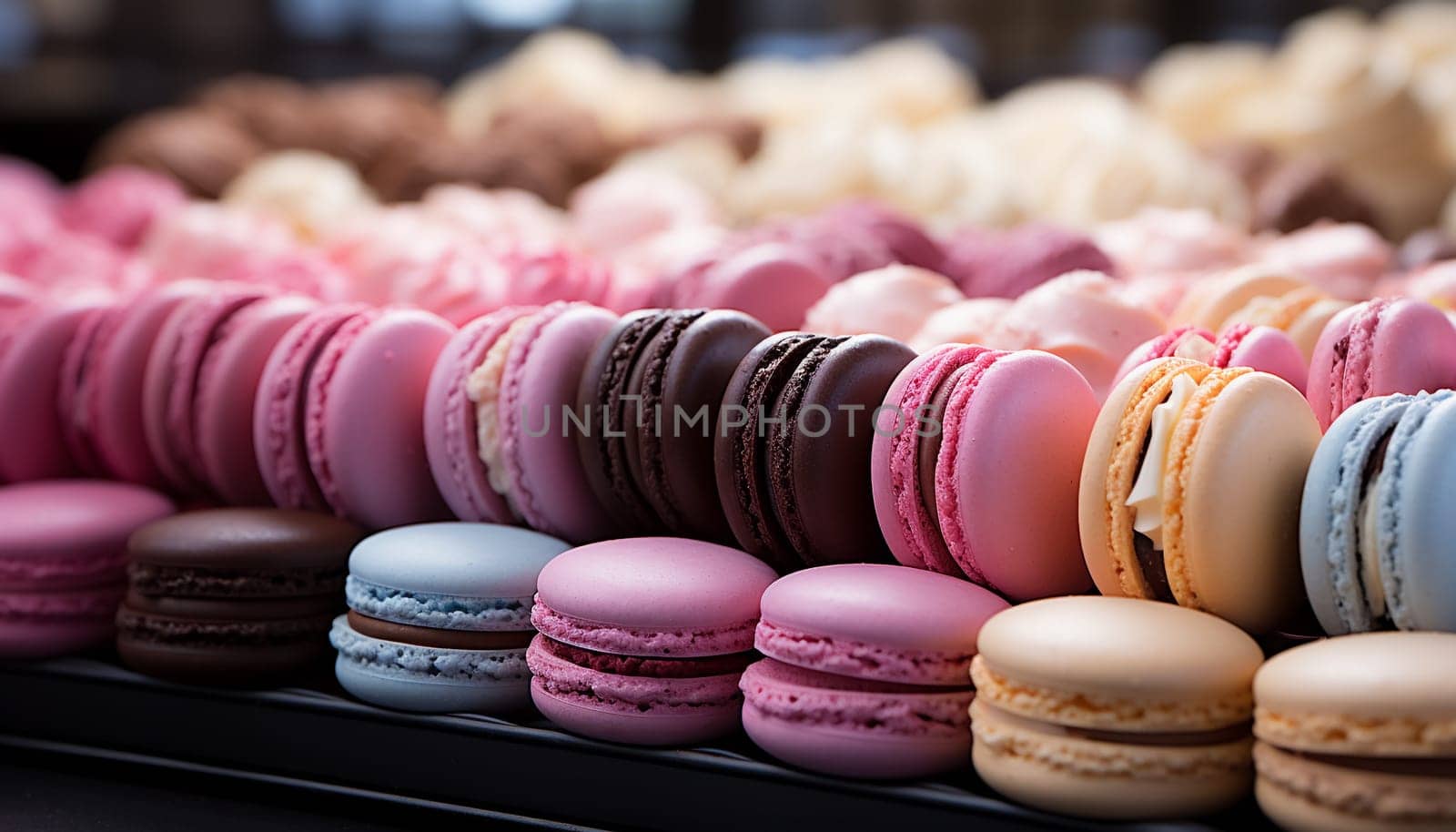 Close-up of multicolored macaroon. High quality photo