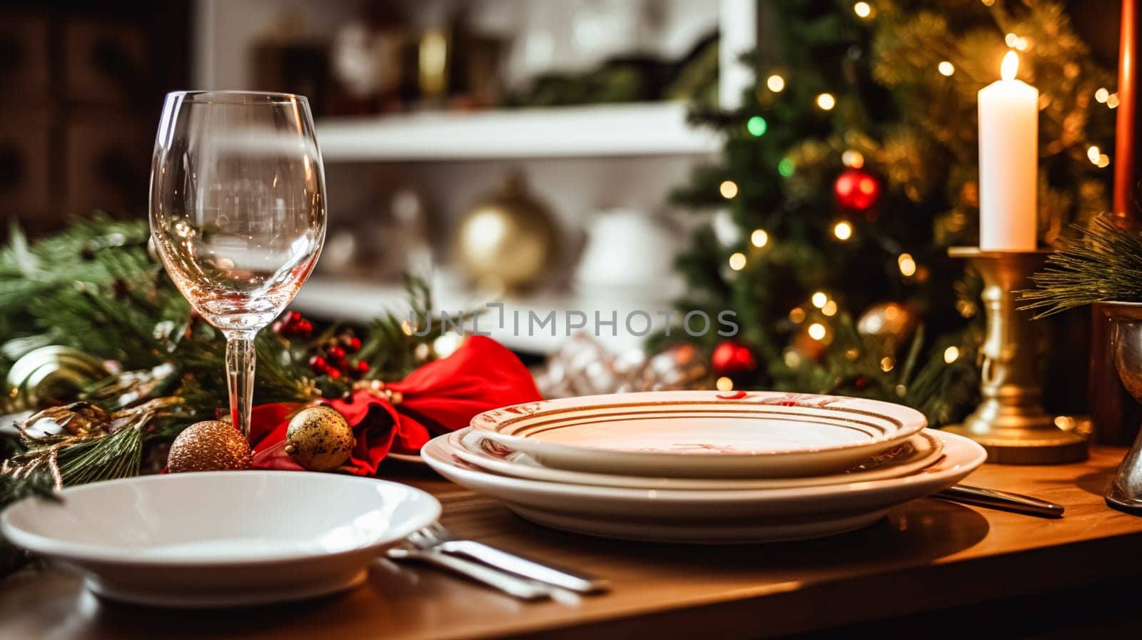 Dishware and crockery set for winter holiday family dinner, Christmas homeware decor for holidays in the English country house, gift set and home styling inspiration