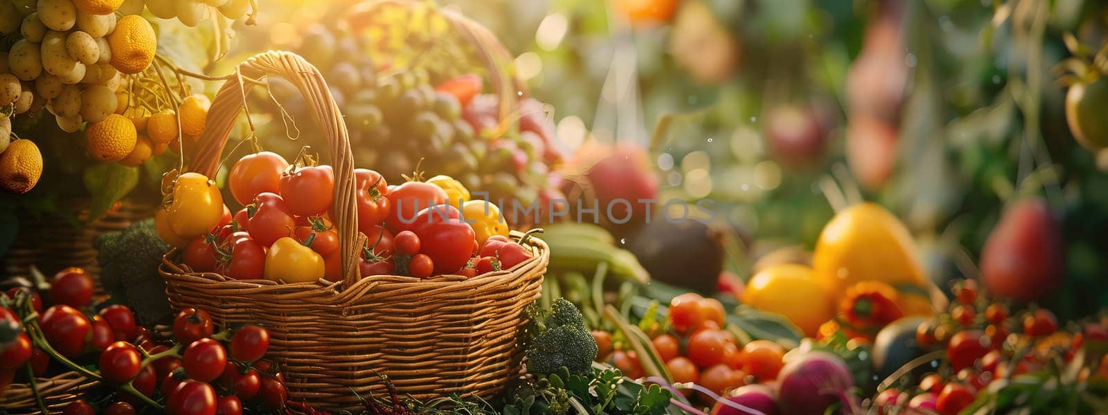 Farm vegetables and fruits at the market. Selective focus. Food.