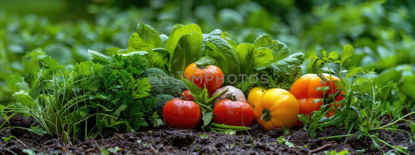 Harvest organic vegetables in the garden. Selective focus. Food.