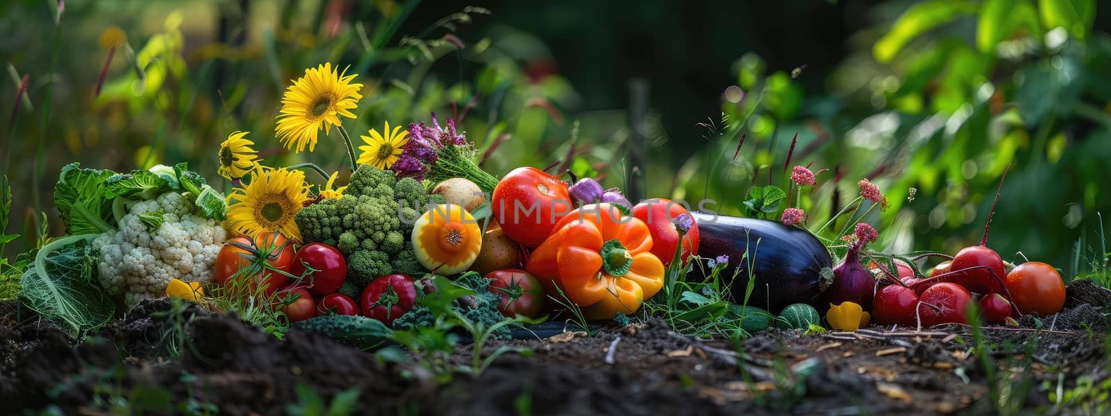 Harvest organic vegetables in the garden. Selective focus. Food.