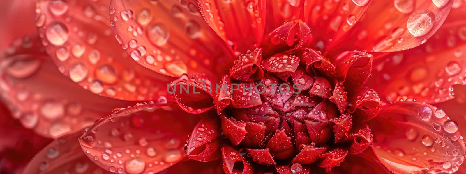 Close-up of a flower in drops of water. Selective focus. Nature.