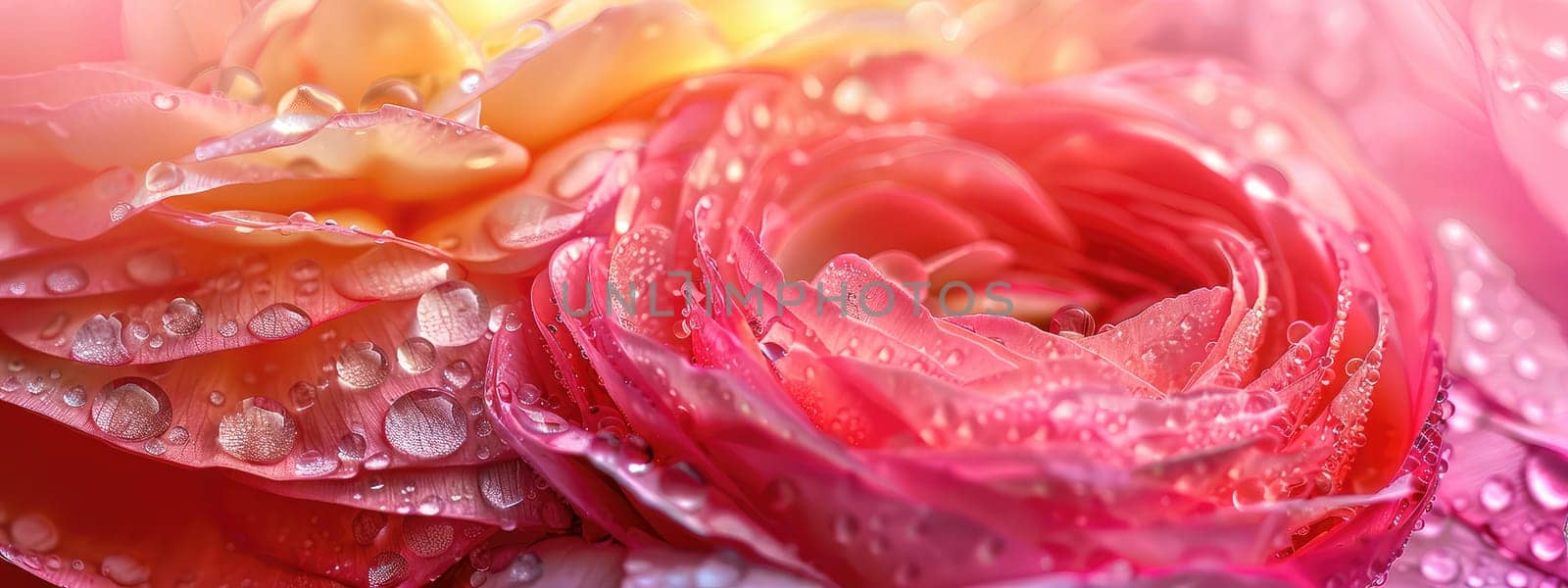 Close-up of a flower in drops of water. Selective focus. Nature.