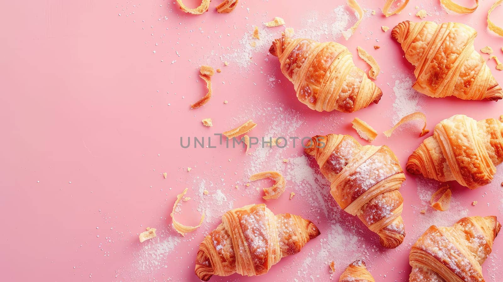 Lots of delicious croissants. Selective focus. Food.