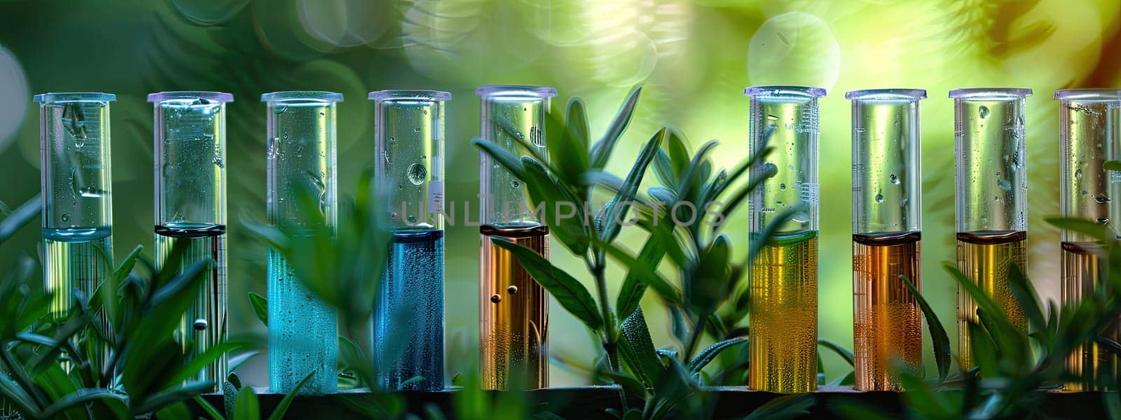 Test tubes with samples in nature. Selective focus. nature.