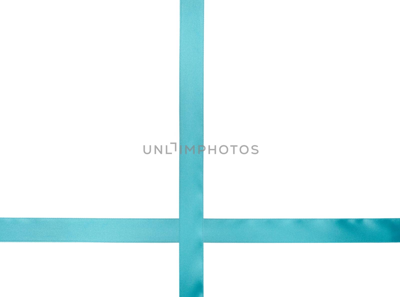 Blue silk ribbon, wrapped gift on an isolated background