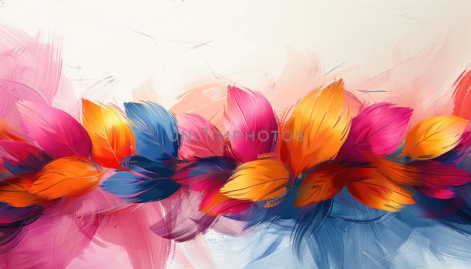 A beautiful painting featuring vibrant flowers on a simple white background, showcasing creativity and natural beauty