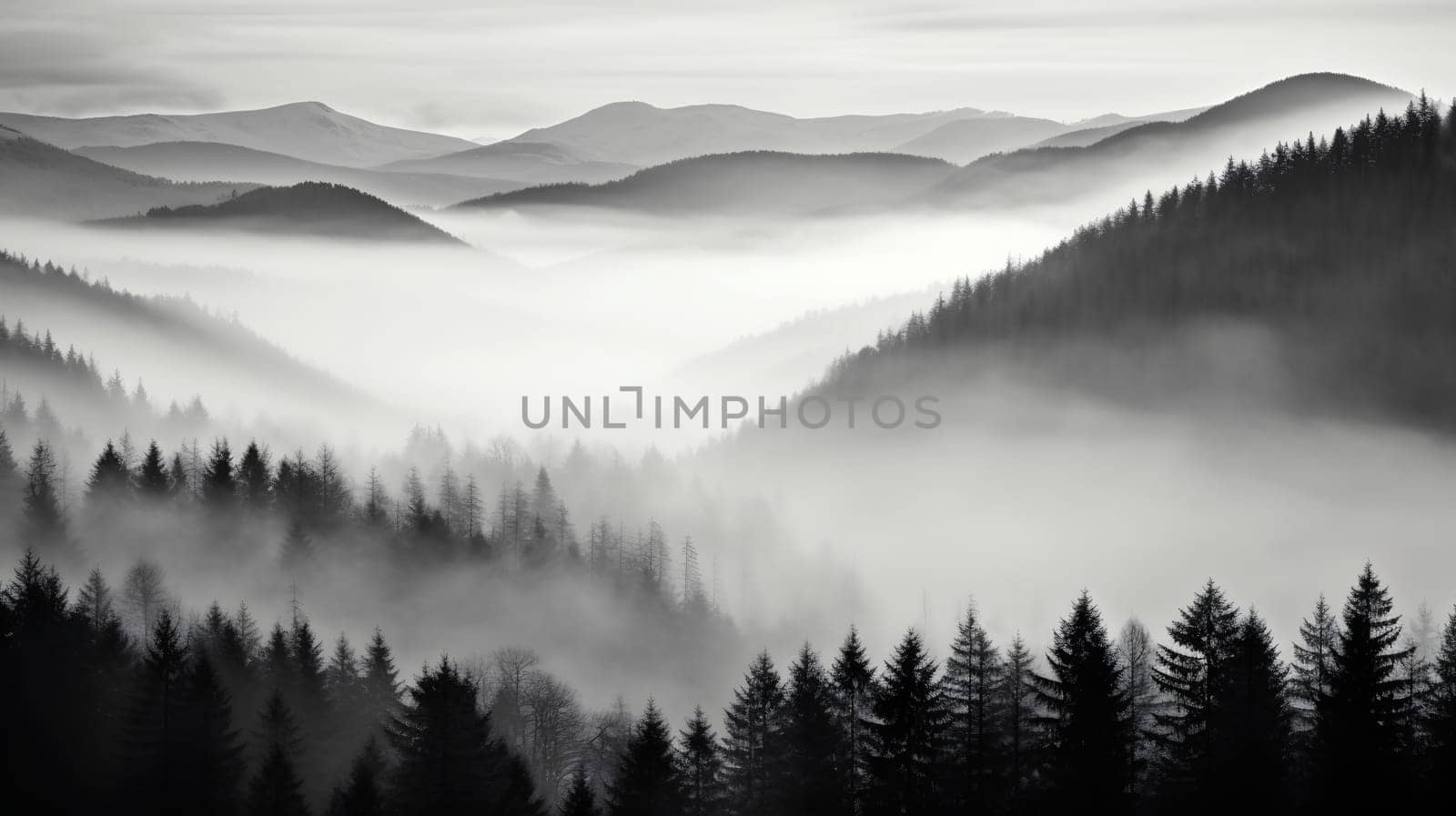 Misty Forest Landscape at Dawn by chrisroll