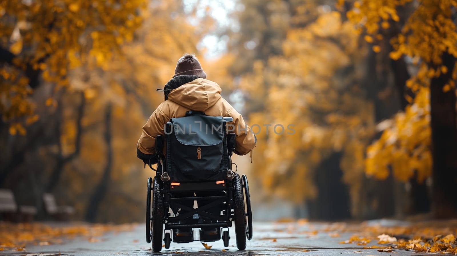 Autumn Stroll in the Park With a Person in a Wheelchair by chrisroll