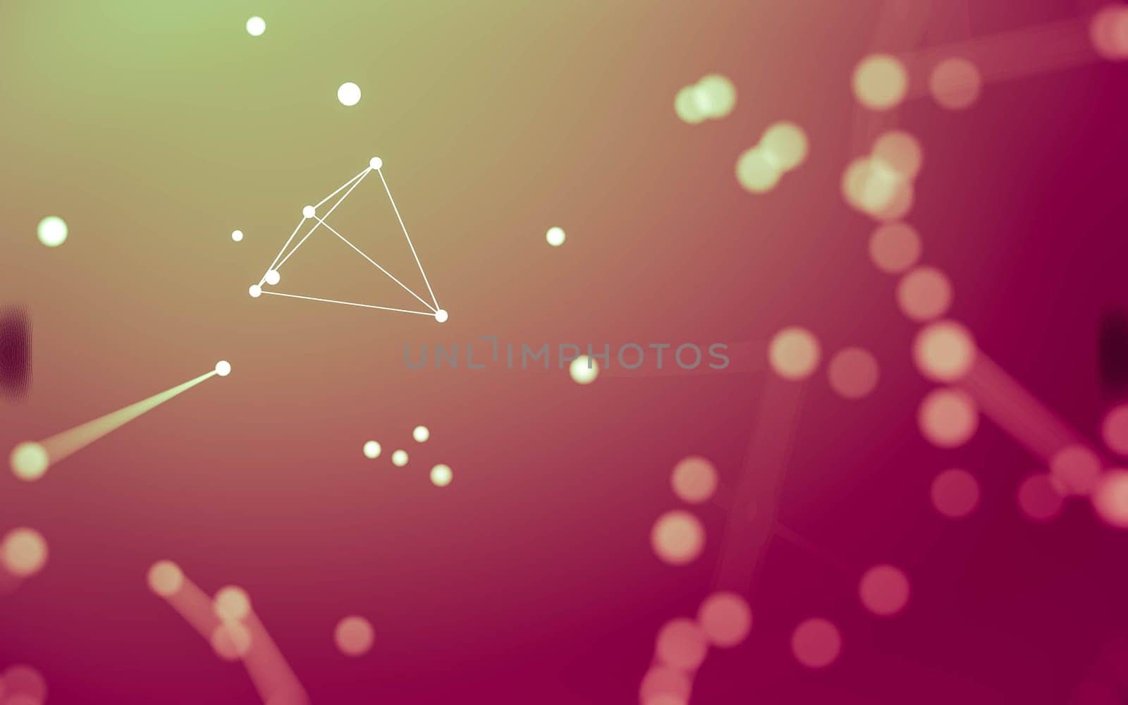 3d Abstract background. Molecules technology with polygonal shapes, connecting dots and lines. Connection structure. Big data visualization. 3d background.