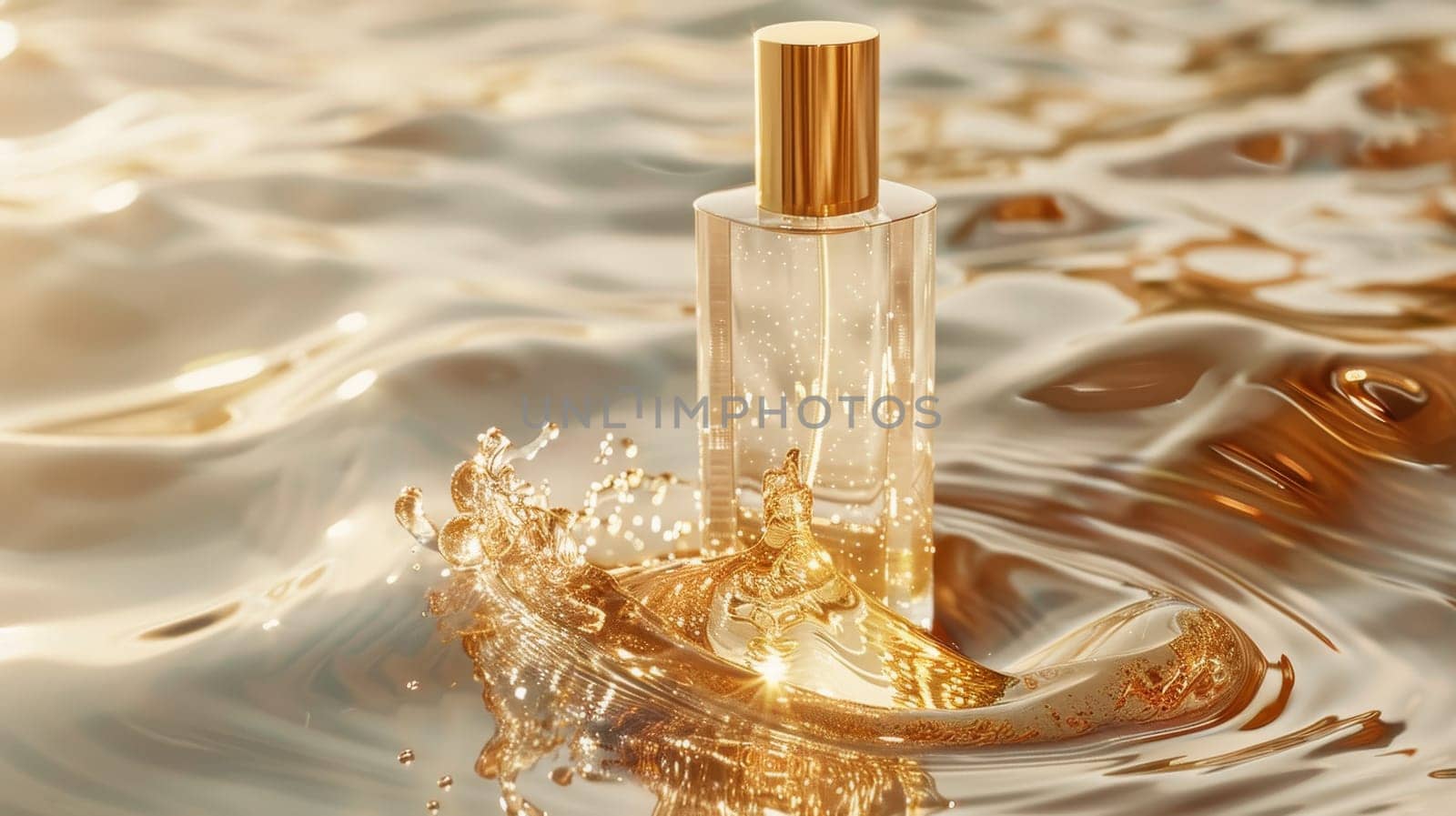 Mock up Luxury perfume bottle and luxury background.