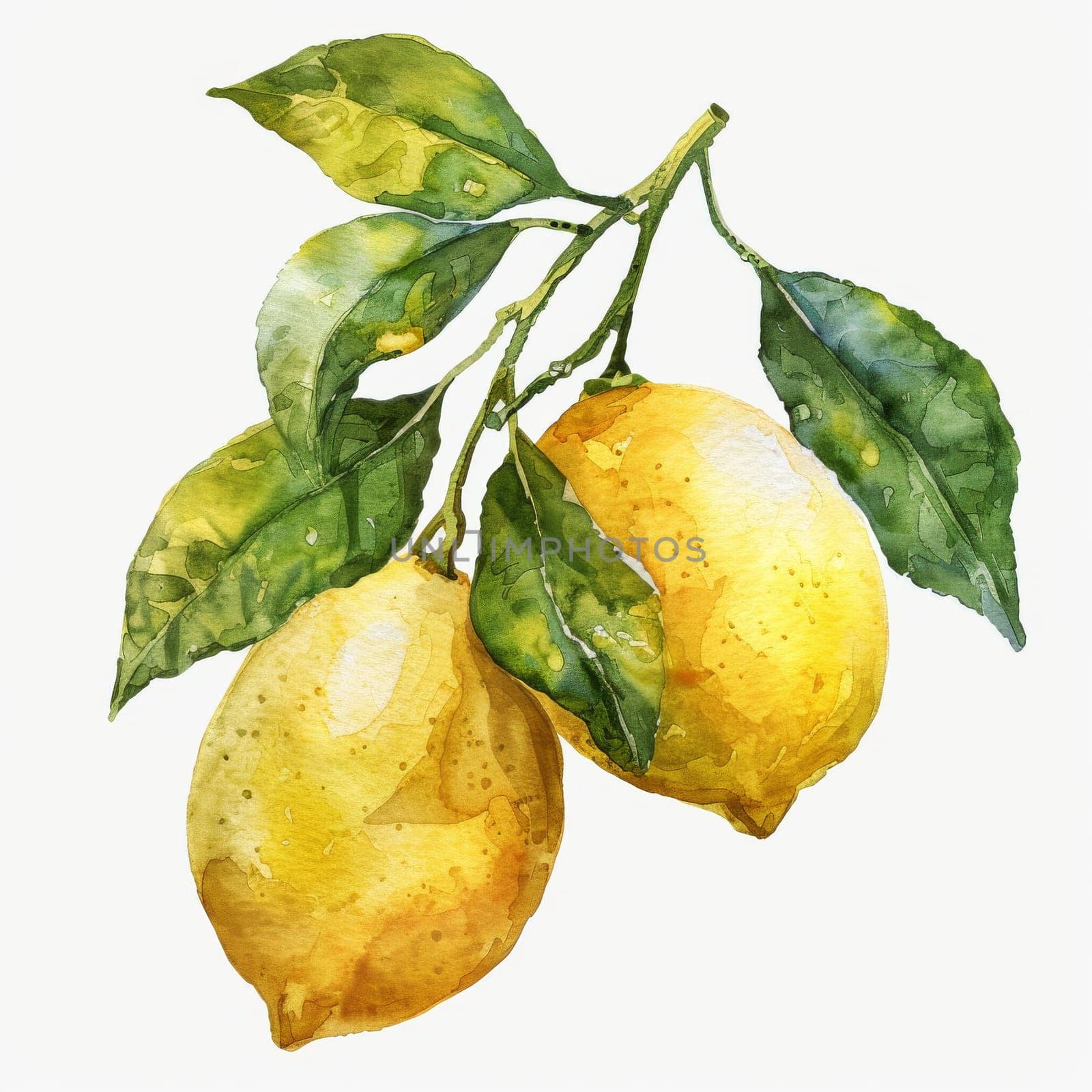 Lemon element watercolor background and wallpaper.