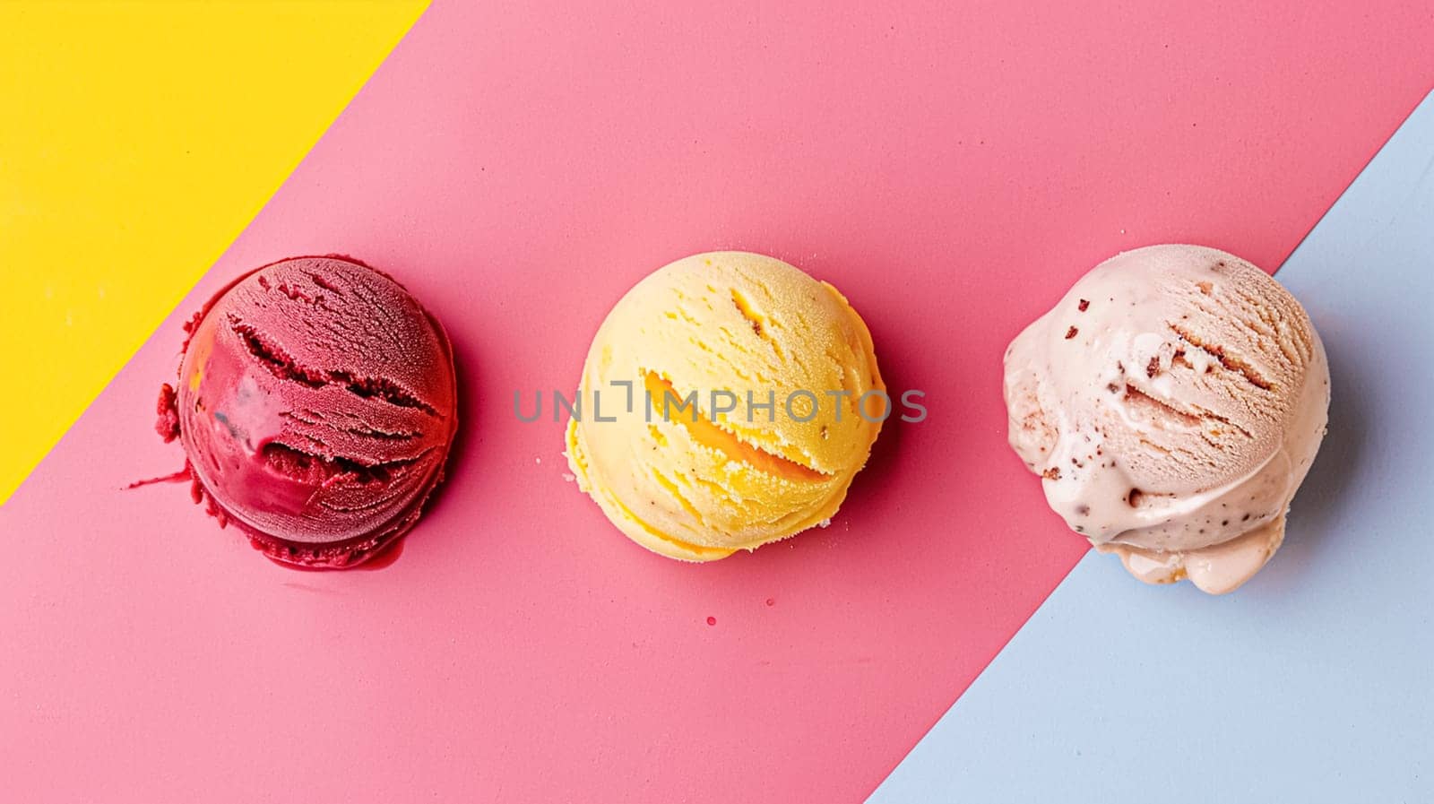 Ice cream colourful summer treat, sweet dessert in summertime, holiday food idea