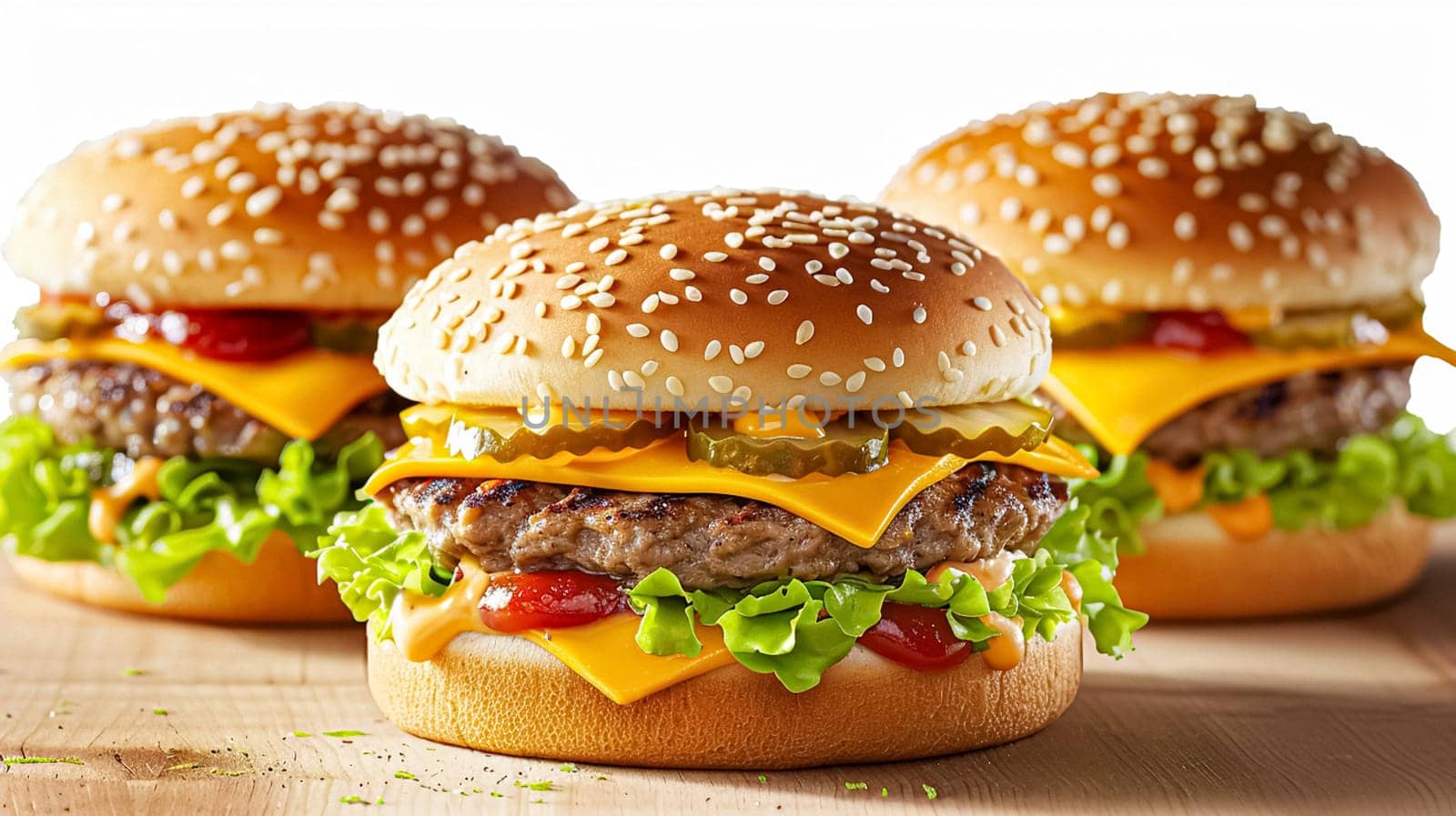 Perfect burgers, fast food chain commercial concept