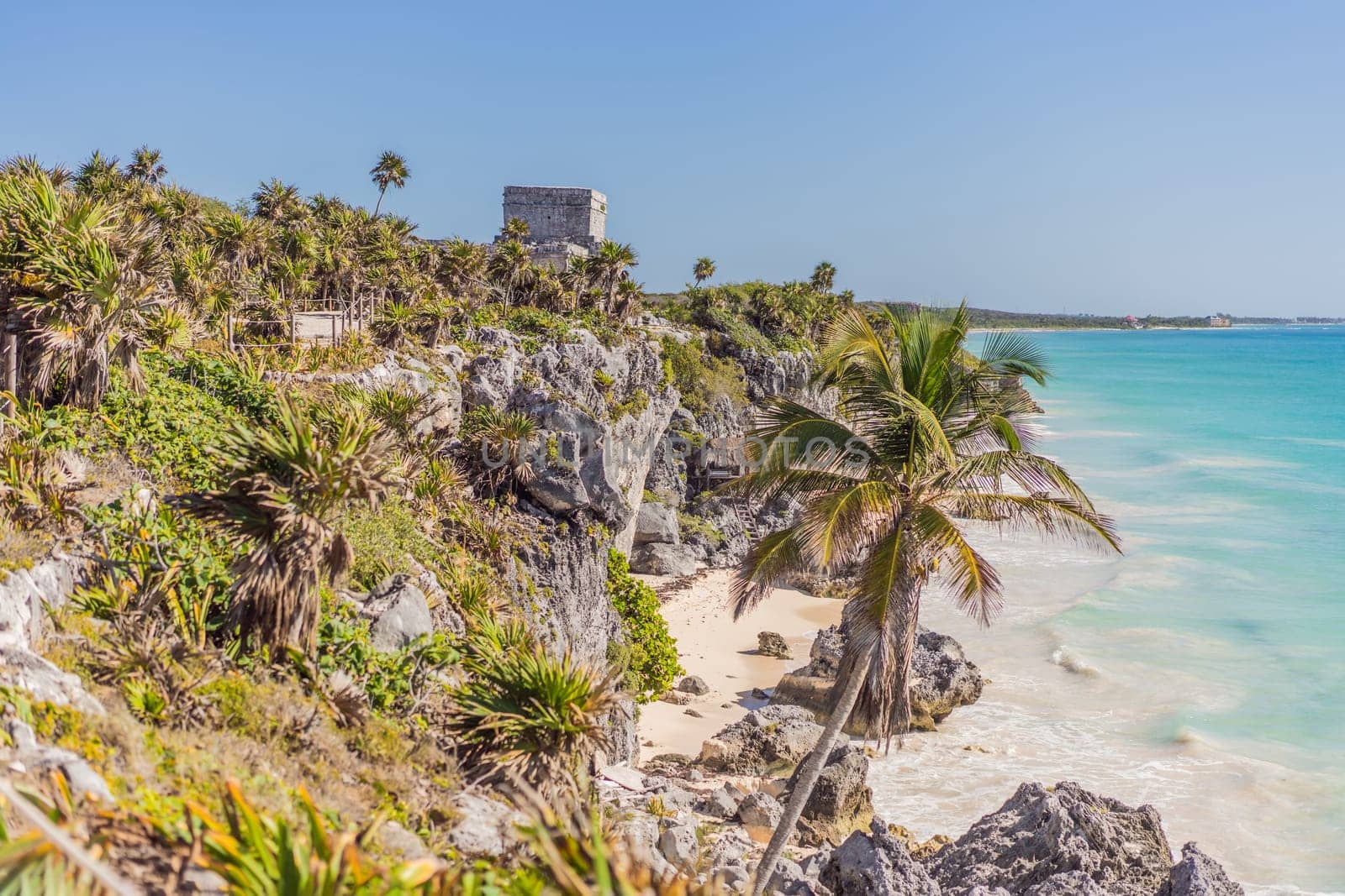 Beautiful archaeological site of the Mayan culture in Tulum, Mexico.