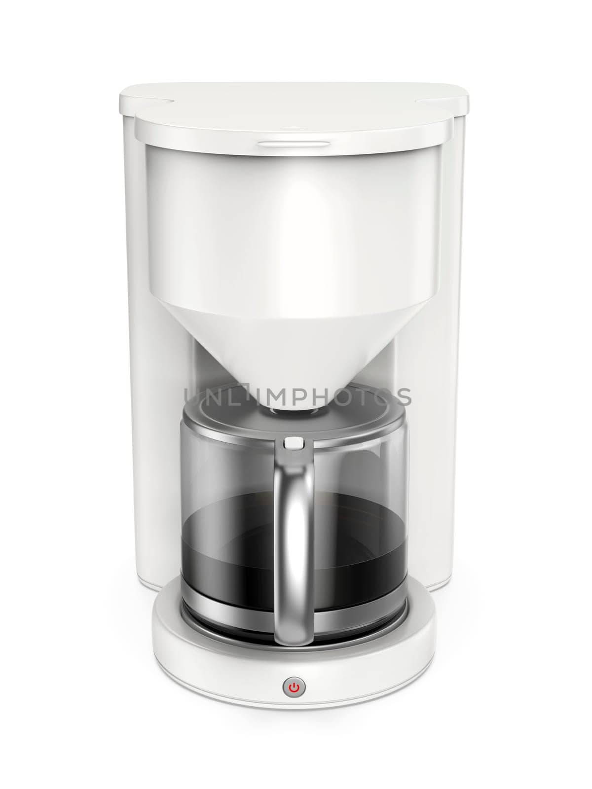 Filter coffee machine on white background, front view