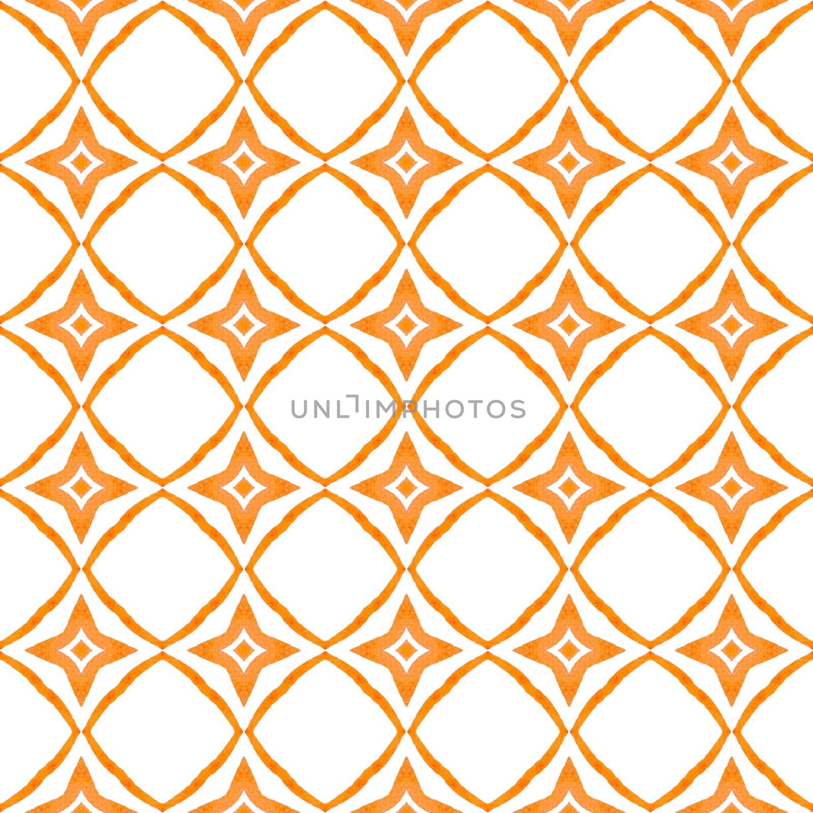 Chevron watercolor pattern. Orange radiant boho chic summer design. Textile ready splendid print, swimwear fabric, wallpaper, wrapping. Green geometric chevron watercolor border.