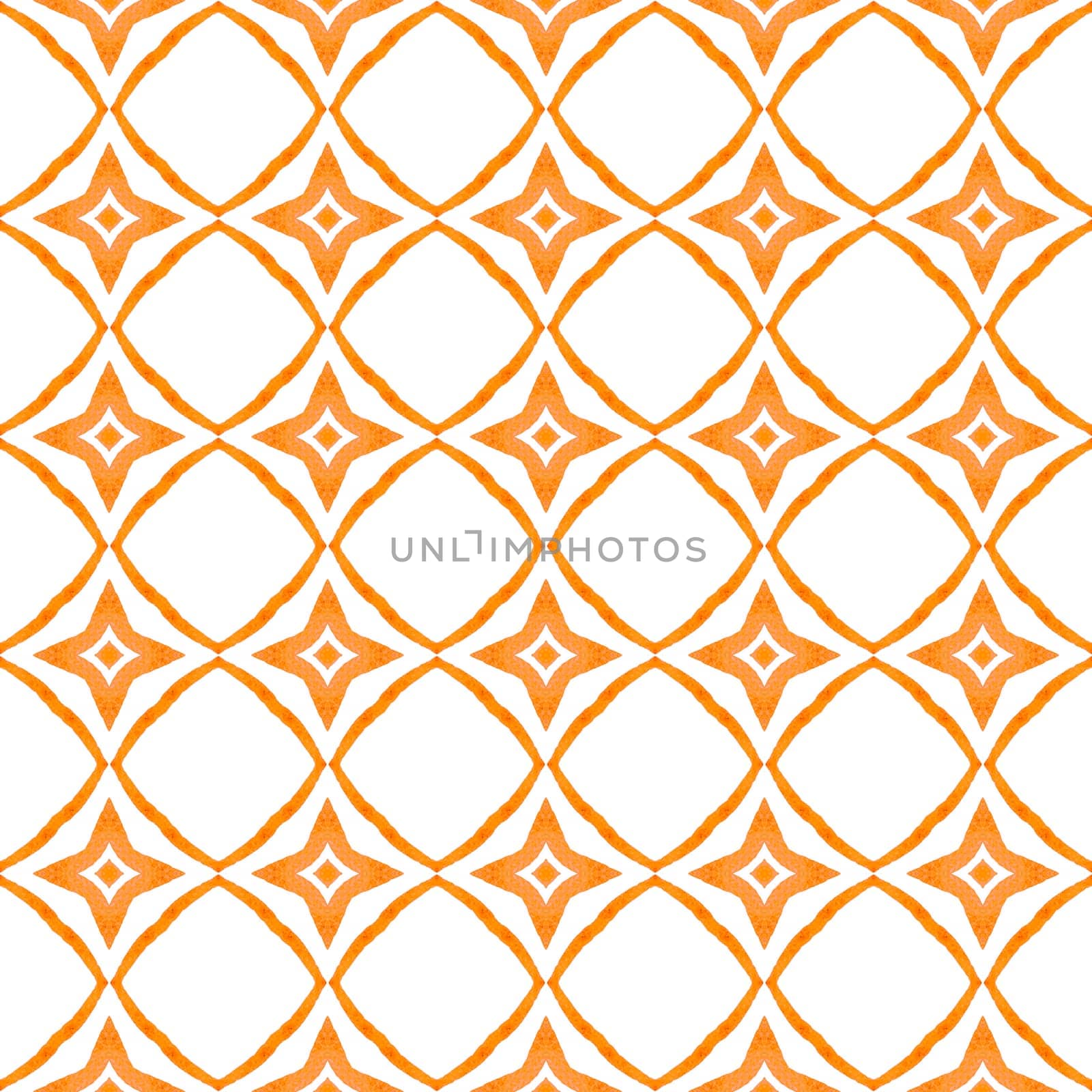 Chevron watercolor pattern. Orange radiant boho chic summer design. Textile ready splendid print, swimwear fabric, wallpaper, wrapping. Green geometric chevron watercolor border.