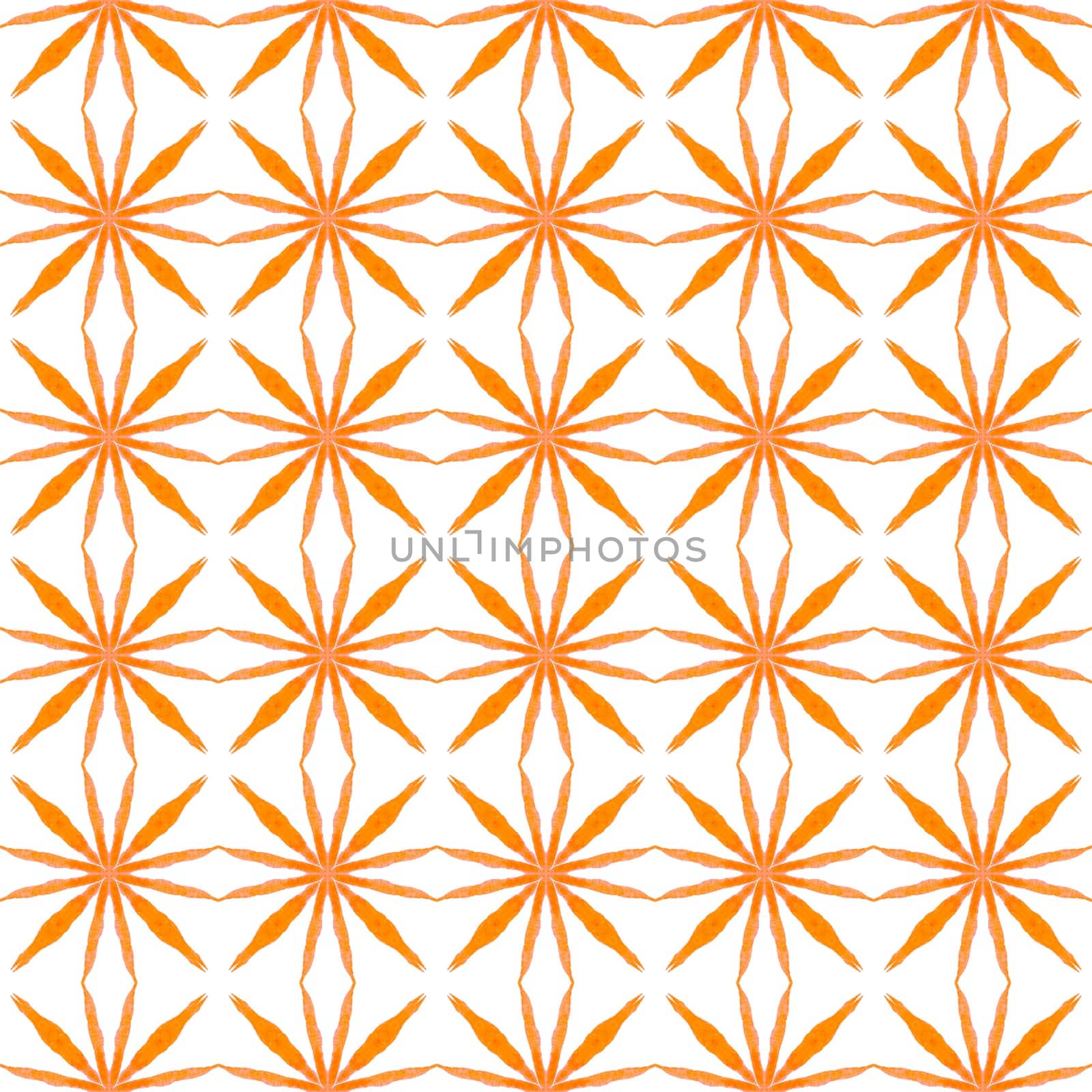 Green geometric chevron watercolor border. Orange artistic boho chic summer design. Chevron watercolor pattern. Textile ready flawless print, swimwear fabric, wallpaper, wrapping.