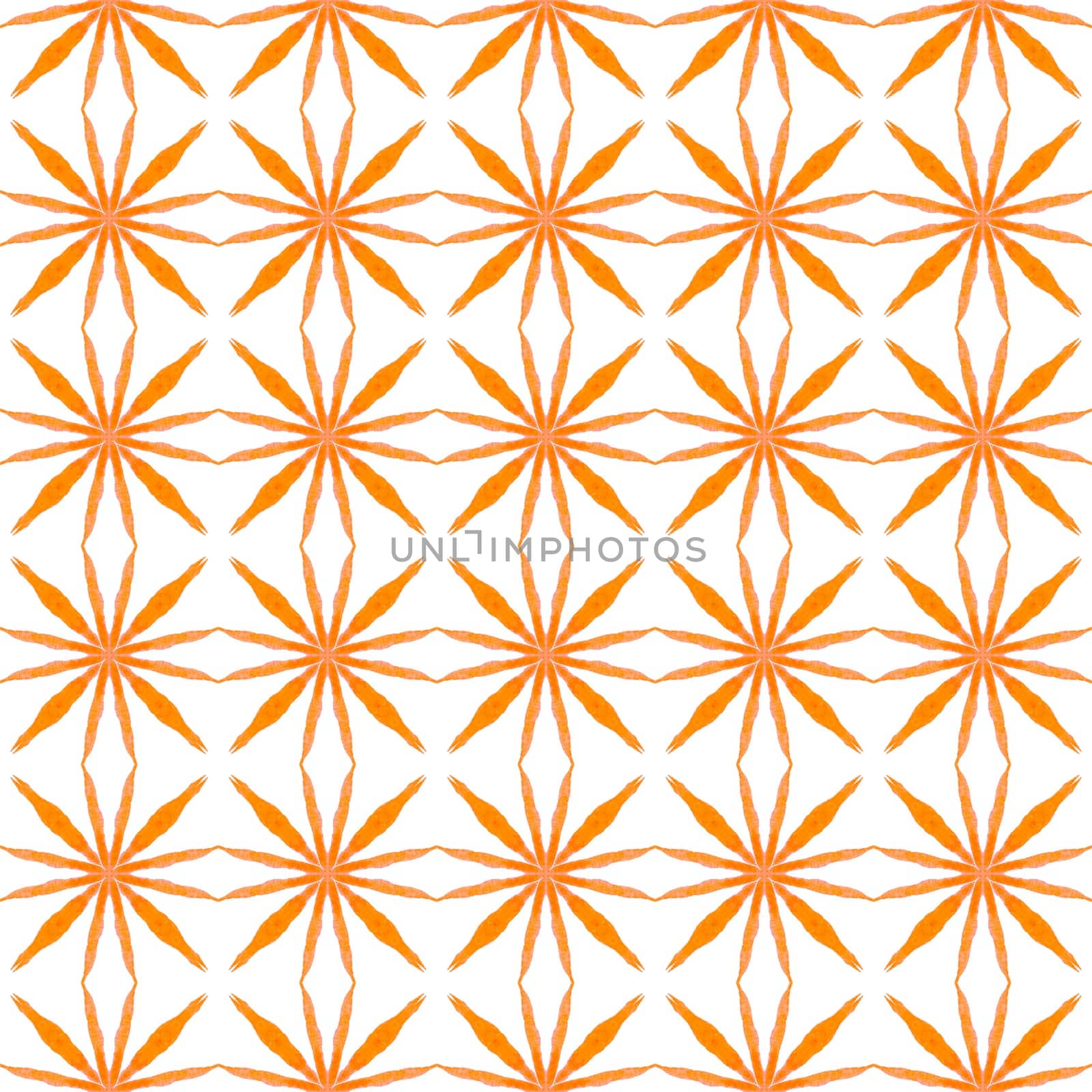 Green geometric chevron watercolor border. Orange artistic boho chic summer design. Chevron watercolor pattern. Textile ready flawless print, swimwear fabric, wallpaper, wrapping.