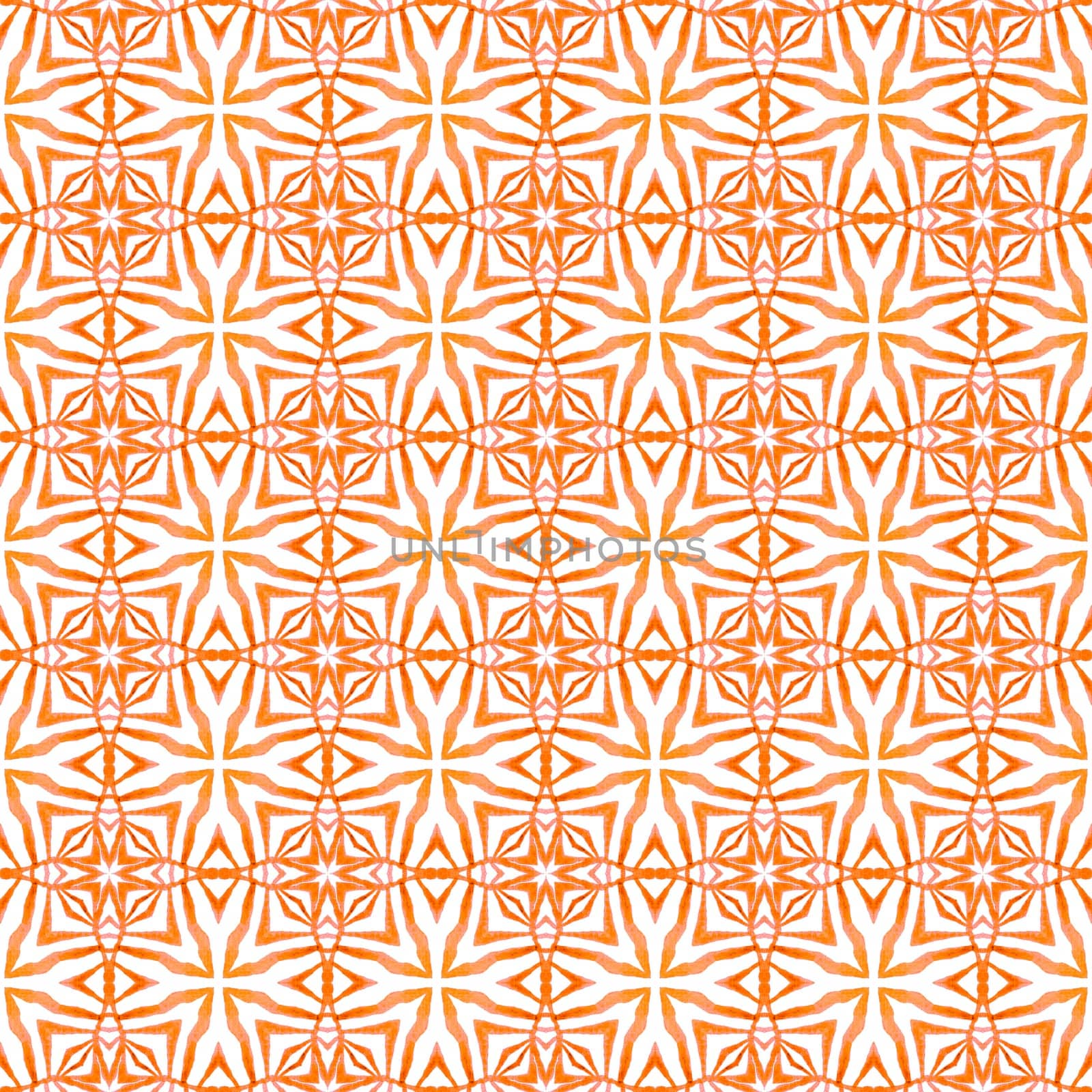 Textile ready grand print, swimwear fabric, wallpaper, wrapping. Orange breathtaking boho chic summer design. Trendy organic green border. Organic tile.