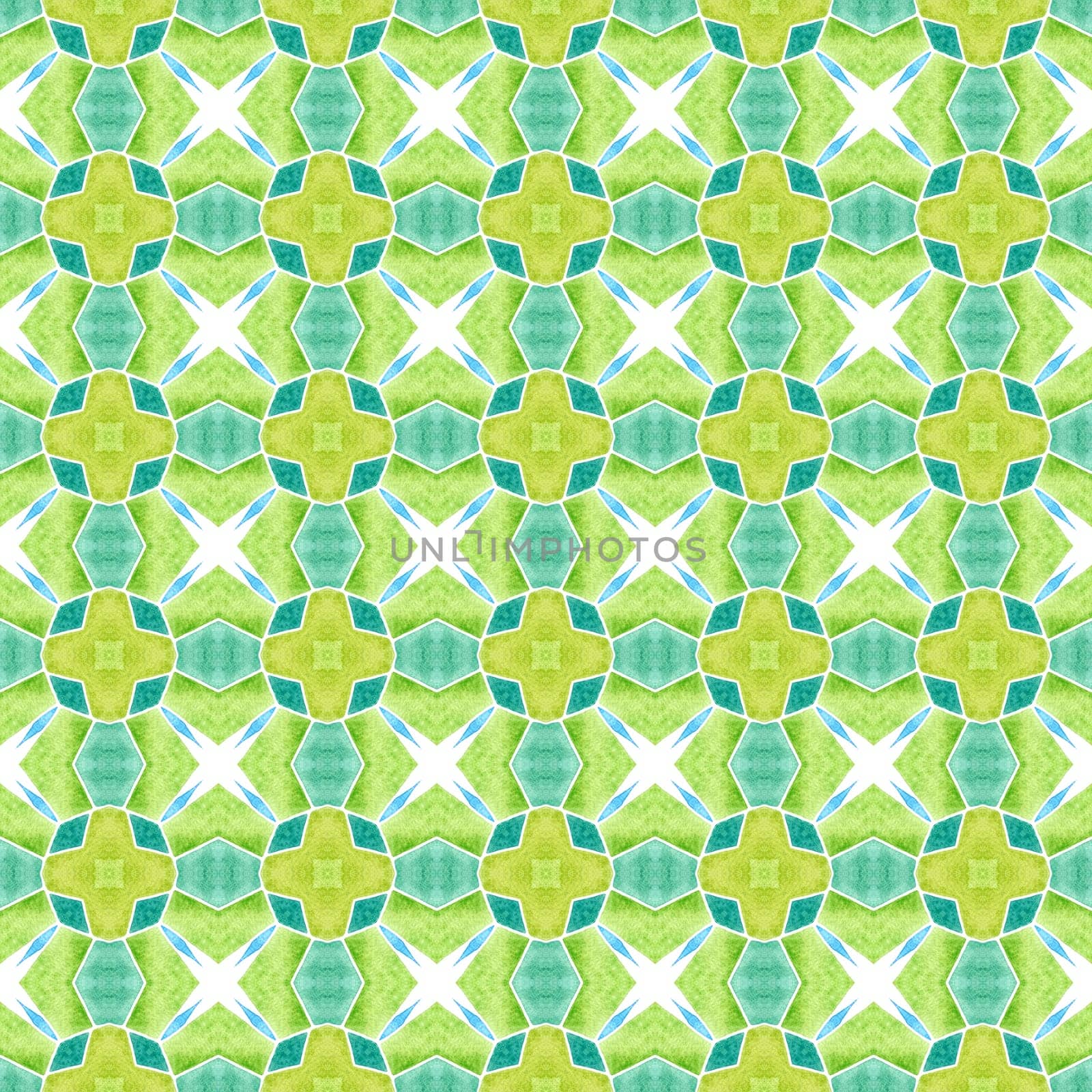 Green geometric chevron watercolor border. Green alluring boho chic summer design. Chevron watercolor pattern. Textile ready captivating print, swimwear fabric, wallpaper, wrapping.
