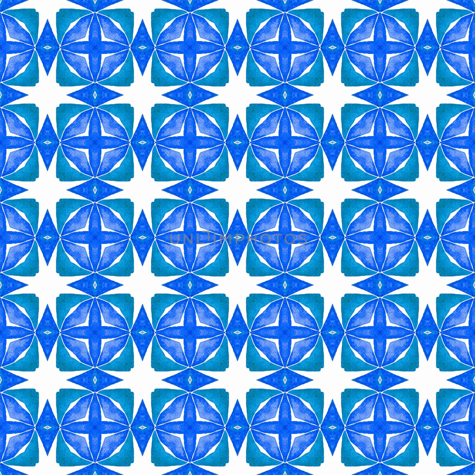 Exotic seamless pattern. Blue marvelous boho chic summer design. Textile ready pleasant print, swimwear fabric, wallpaper, wrapping. Summer exotic seamless border.