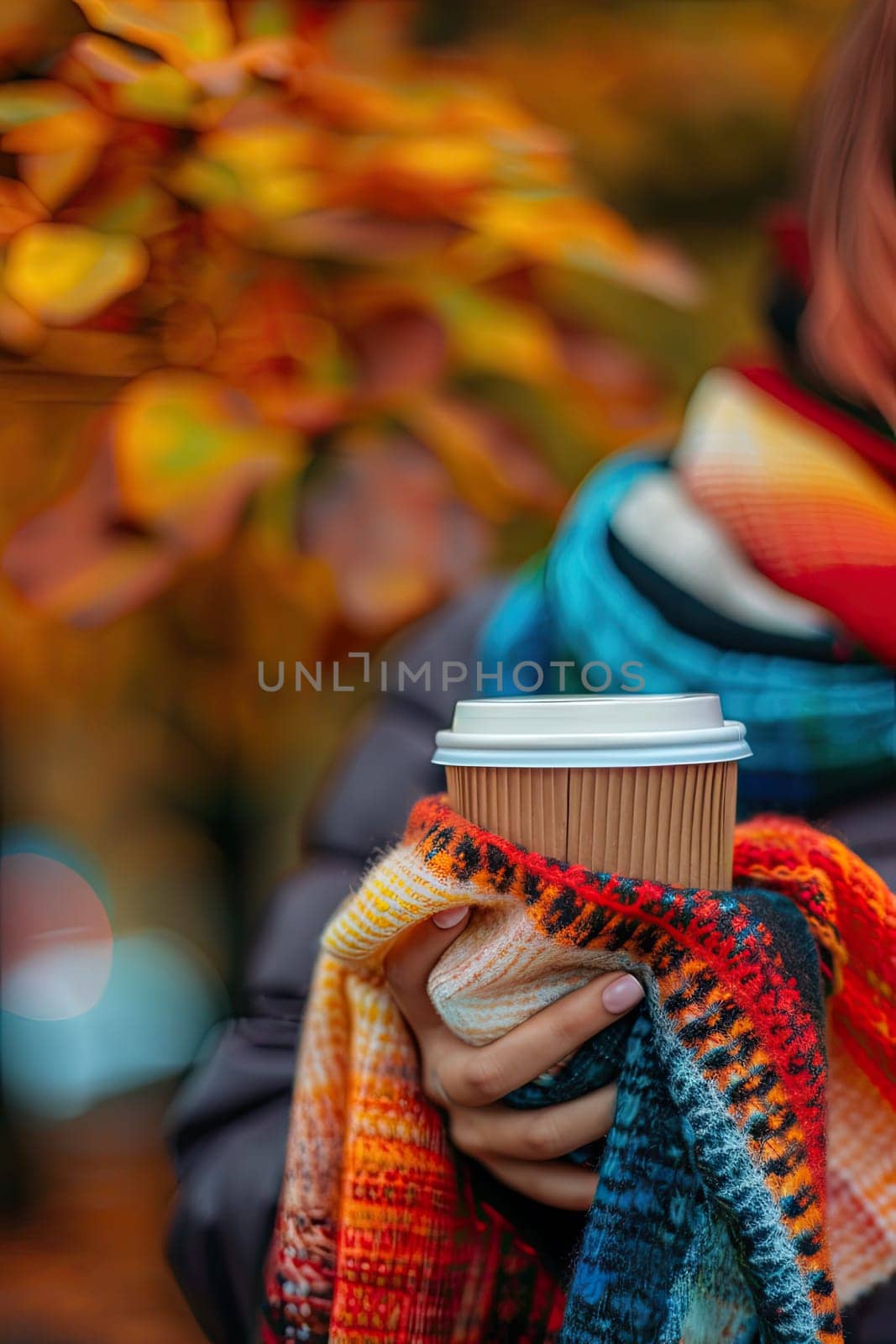 A glass of coffee in a woman's hand in the park. Selective focus. nature.