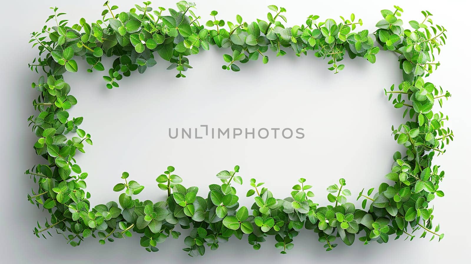 Blank white banner with microgreen frame.