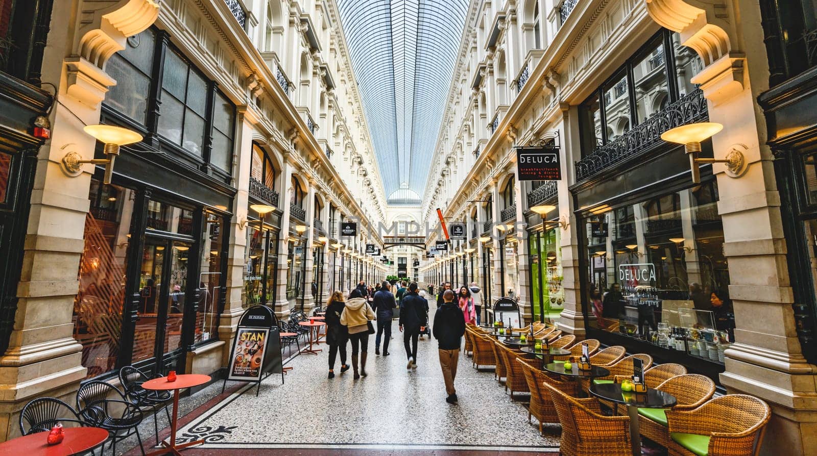 Hague, Netherland - 09 April 2023: Trade Center with a lot of shops in the center of Hague in Netherland