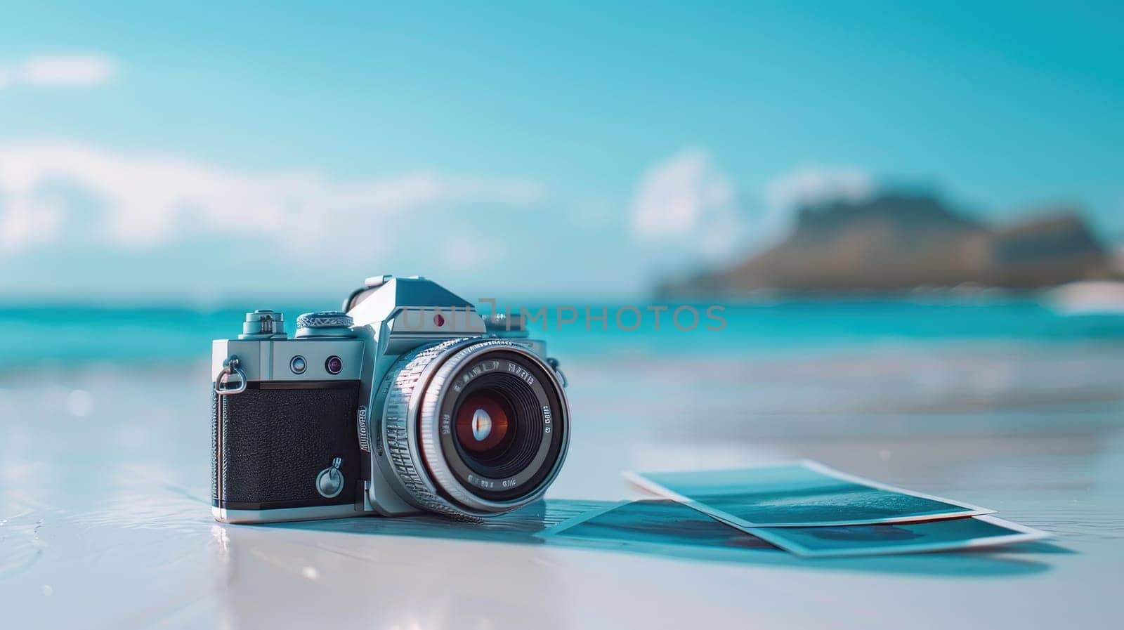 A film camera on the beach, Best travel memories, Memories from photographs.