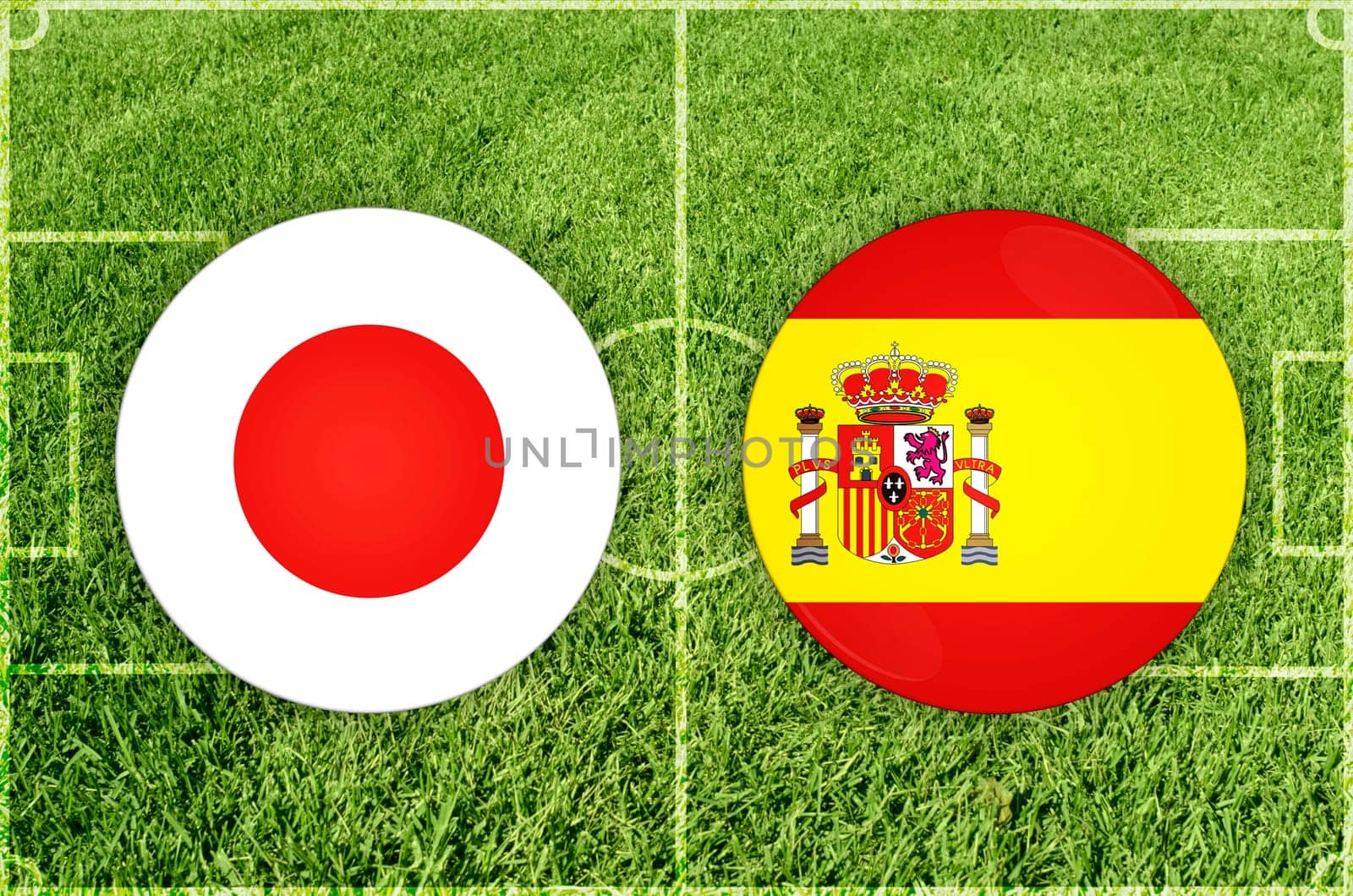 Illustration for Football match Japan vs Spain