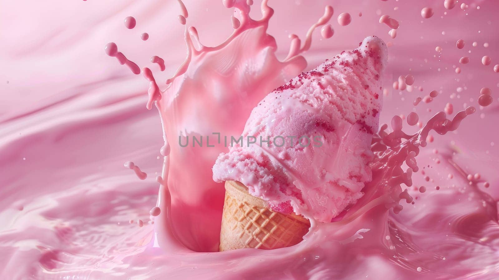 Tasty sweet Ice cream with mixed berry, Pastel colors ice cream banner background template with copy space.