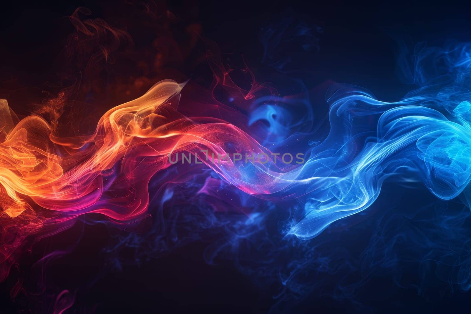 Abstract colorful smoke background moving in the air.
