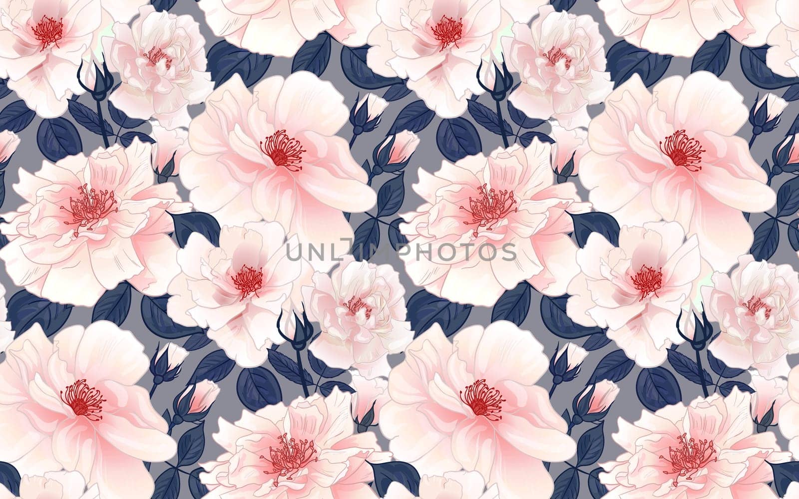 Seamless floral pattern for women with roses for surface design beautiful fabric and textile manufacturing stationery and packaging