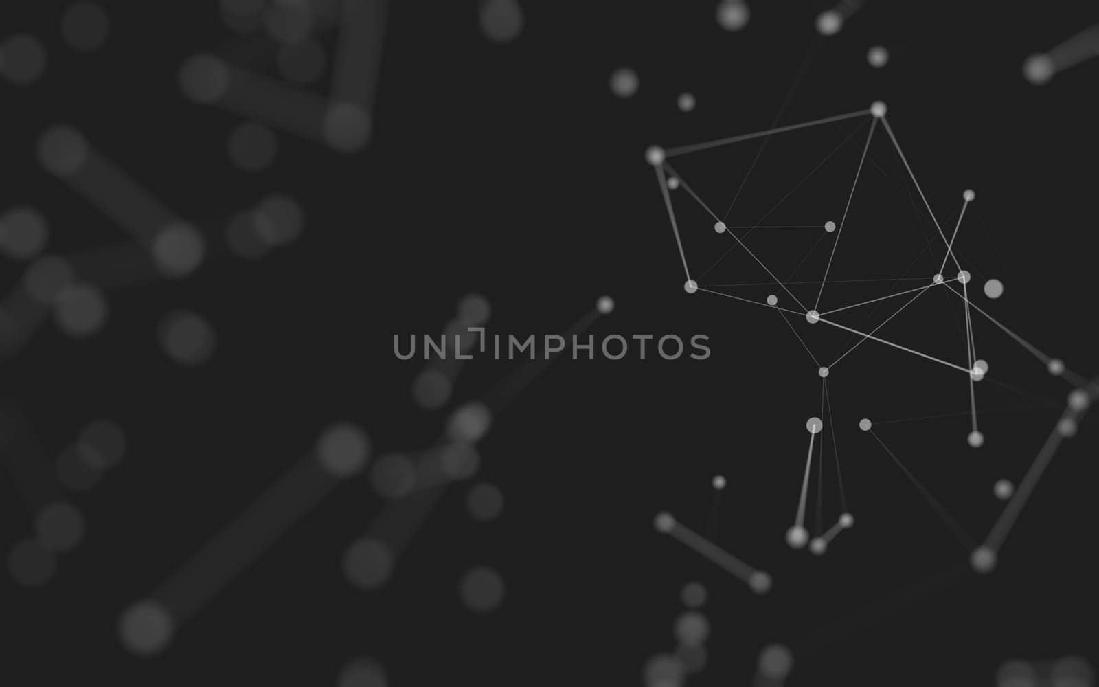 3d Abstract background. Molecules technology with polygonal shapes, connecting dots and lines. Connection structure. Big data visualization. 3d background. 