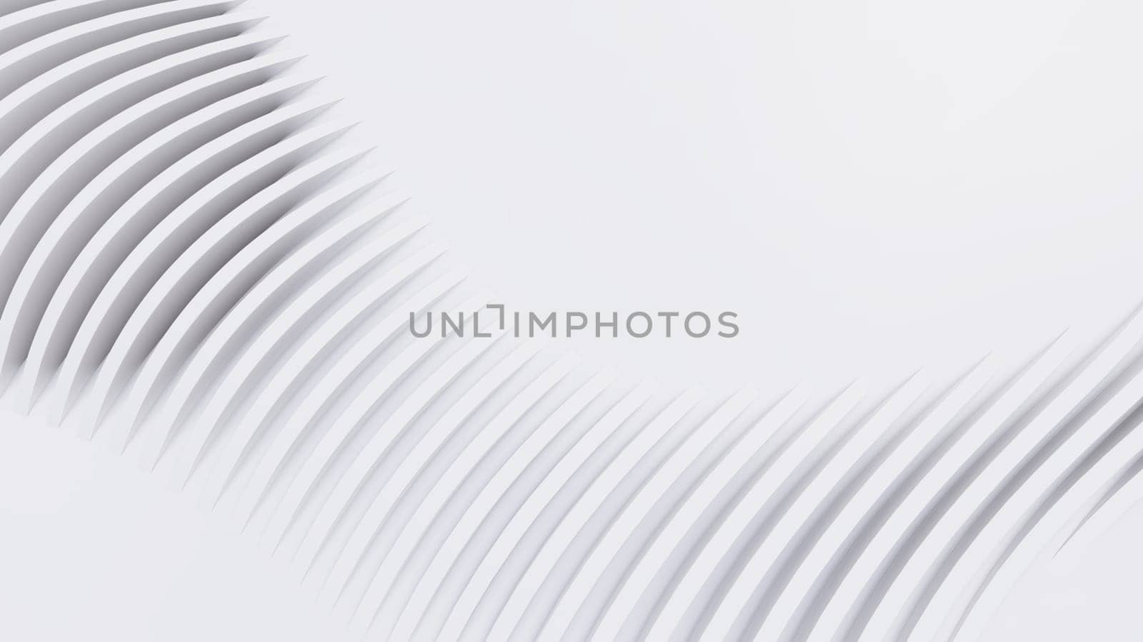 Abstract Curved Shapes. White Circular Background. Abstract background. 3d illustration