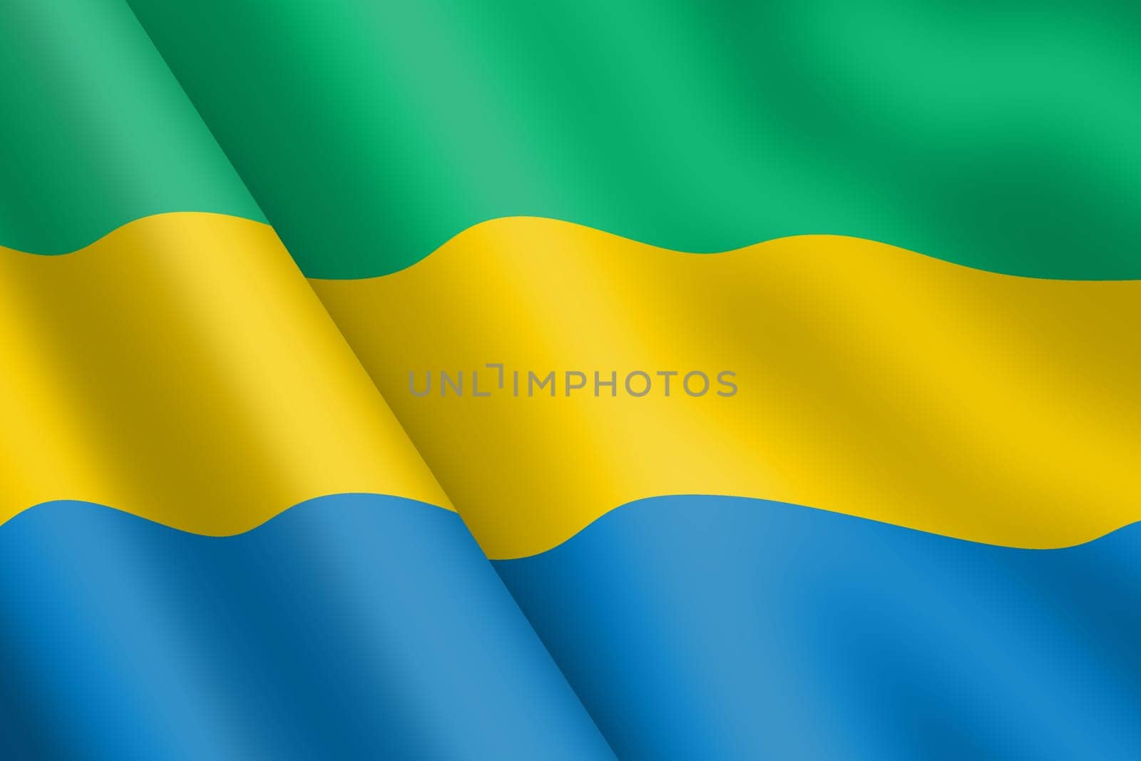 A Gabon waving flag illustration wind ripple