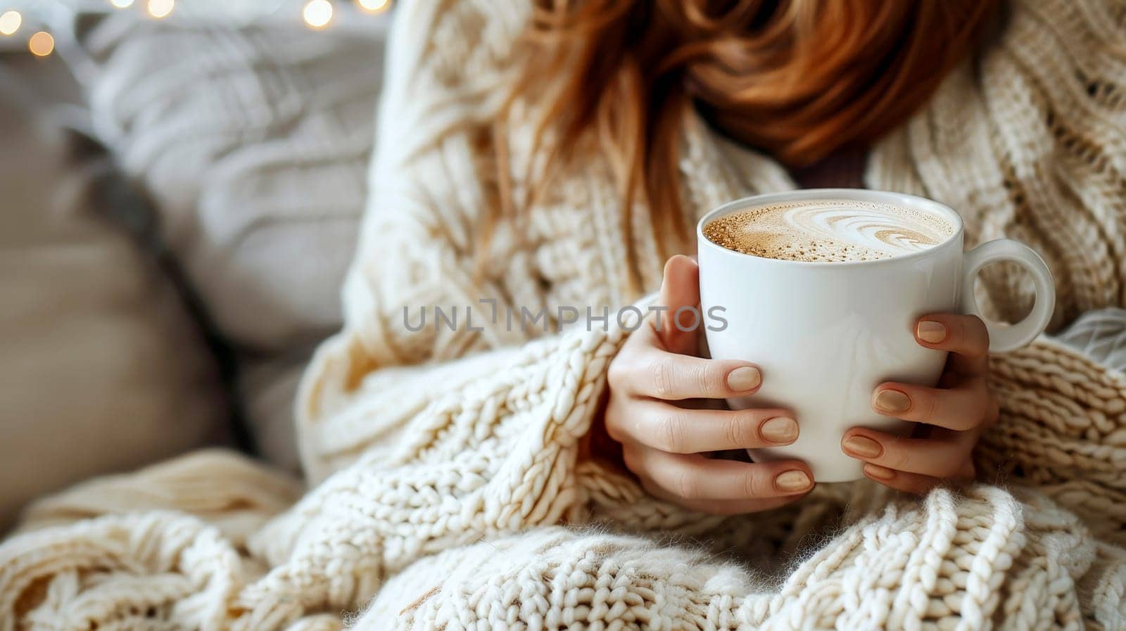a relax woman hold white cup of coffee for mock up ..