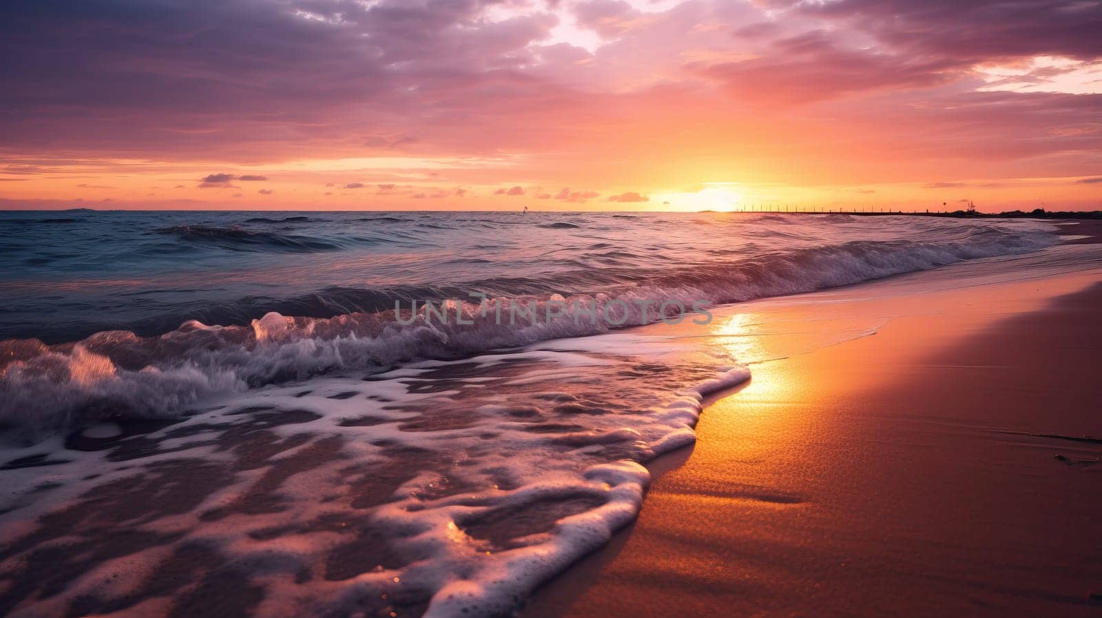 Breathtaking Sunset Over a Serene Beach