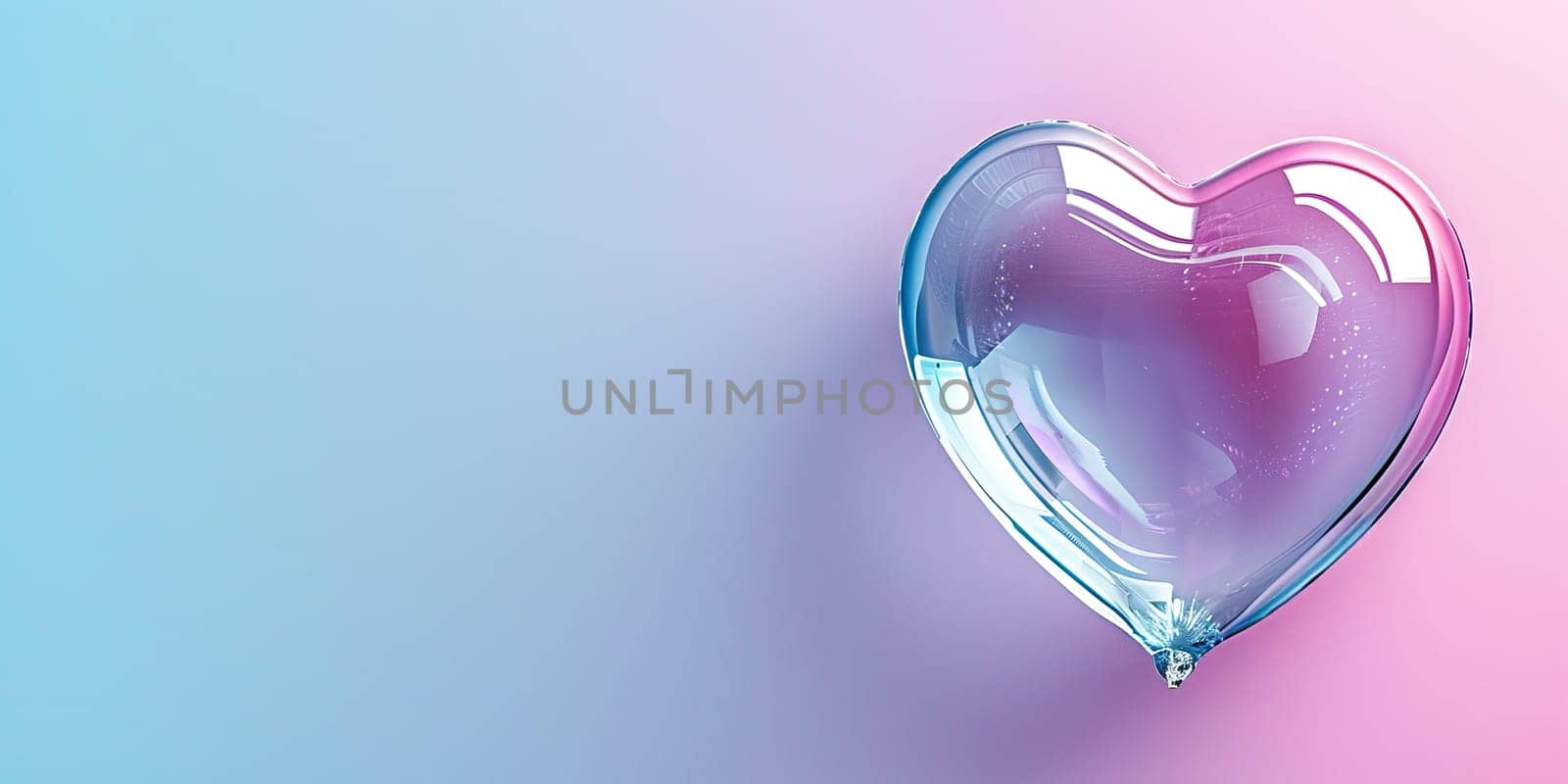 Transparent Glass Heart on Gradient Background by ailike