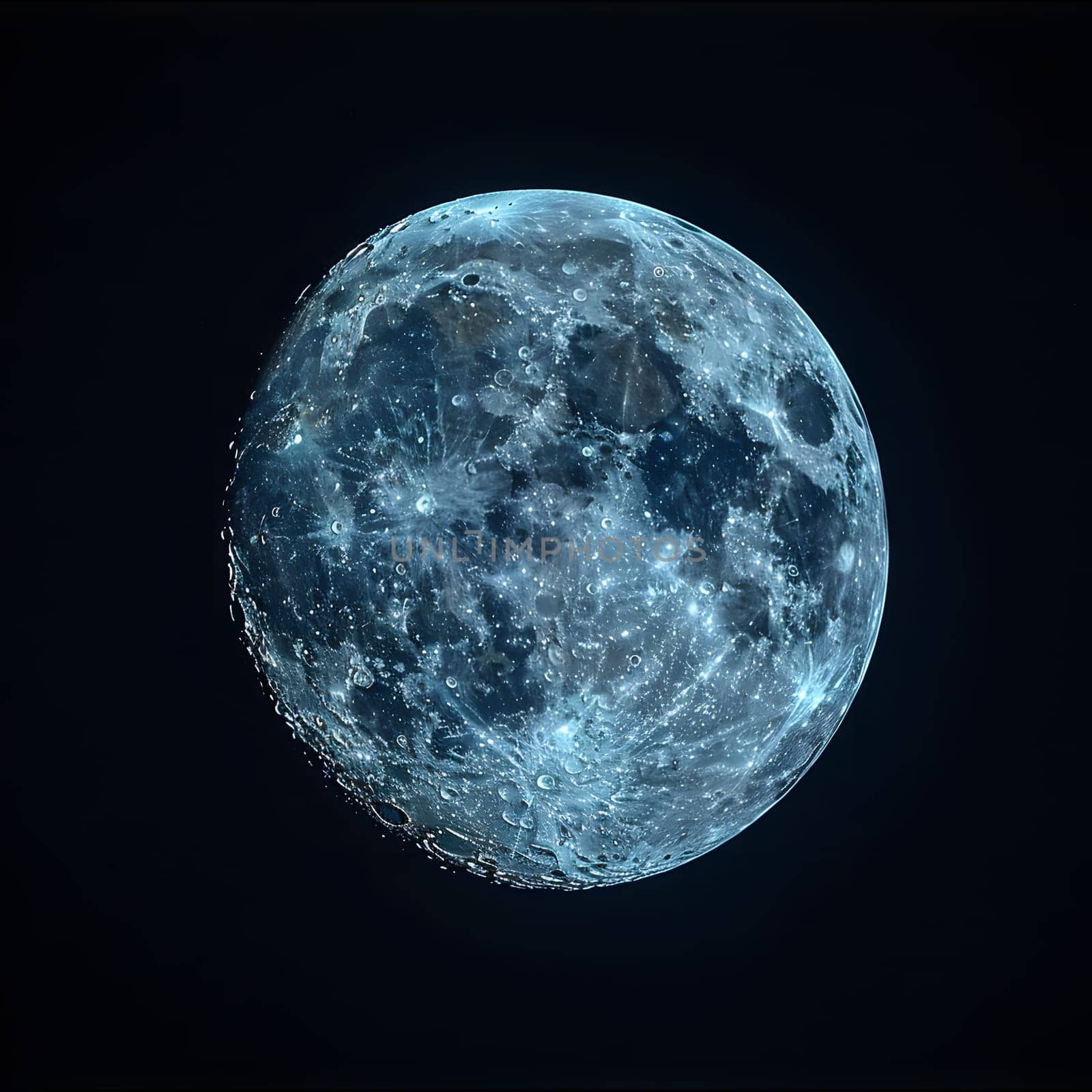 The full Moon, an astronomical object, is visible in the electric blue sky at night, casting its moonlight over the world. A perfect circle of science and wonder