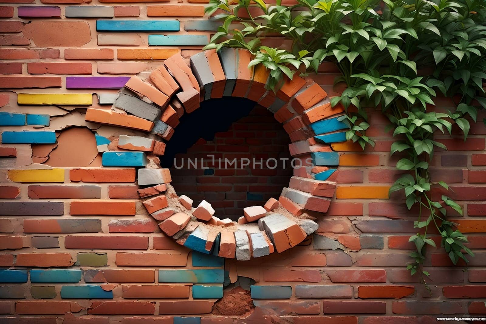 background of red old bricks .