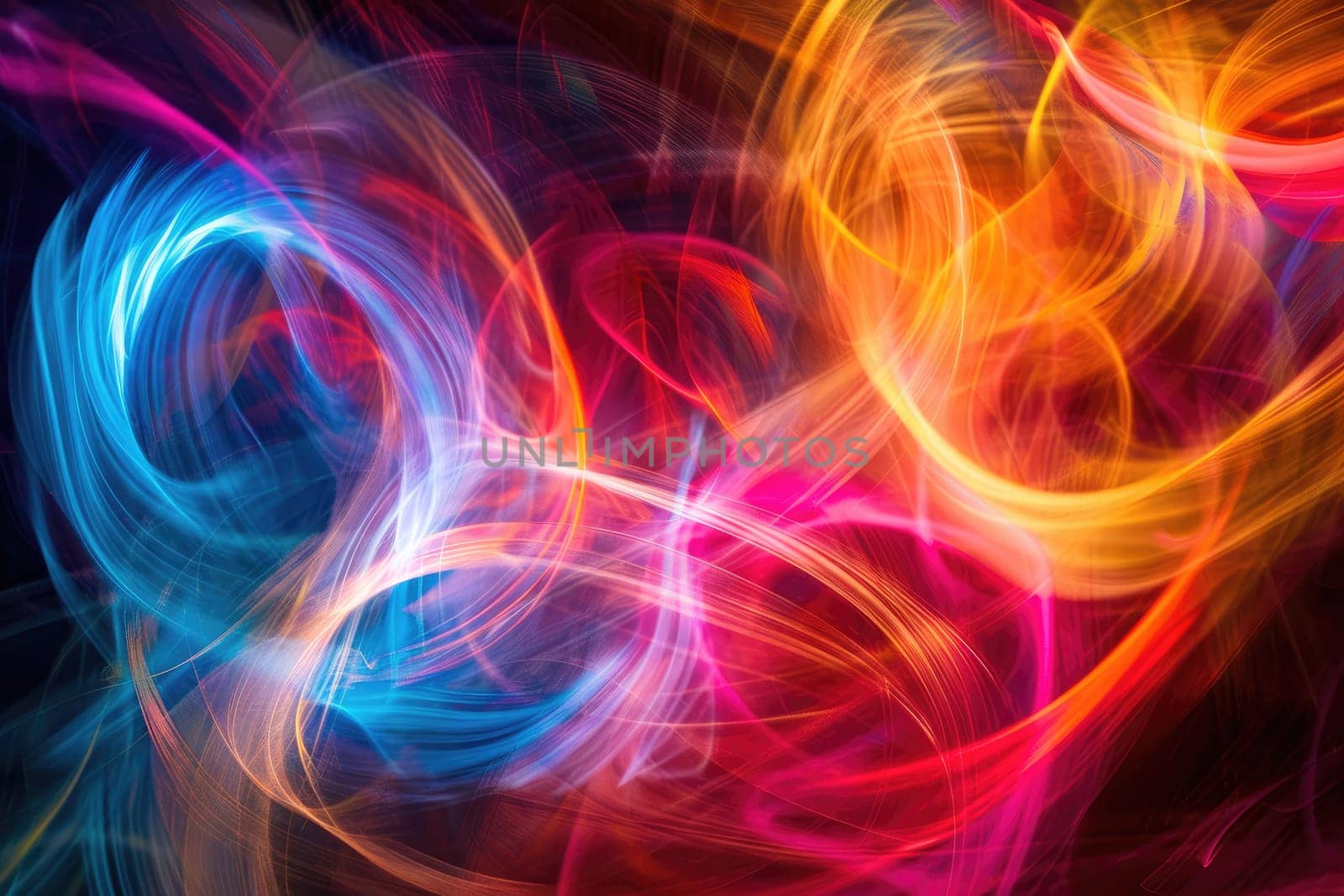 A light painting of swirling colors representing the different hues of gemstones, creating an abstract and vibrant image